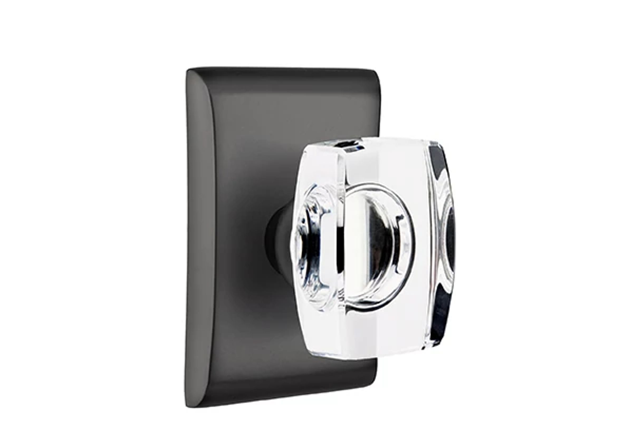 Emtek Concealed Fastener Windsor Glass Knob Set with Neos Rosette