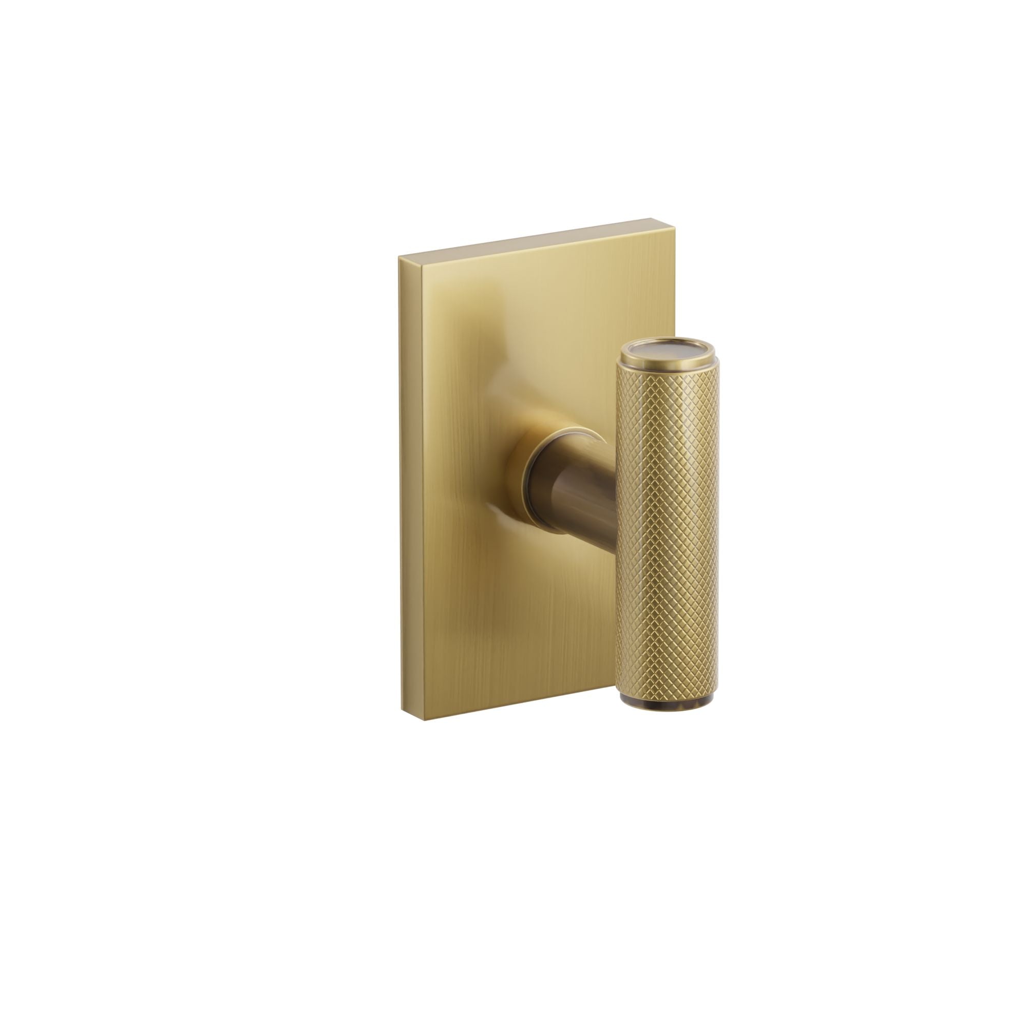 Emtek Concealed Fastener Ace Knurled Knob Set With Modern Rectangular Rosette