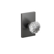 Emtek Astoria Glass Knob Set with Modern Rectangular Rosette