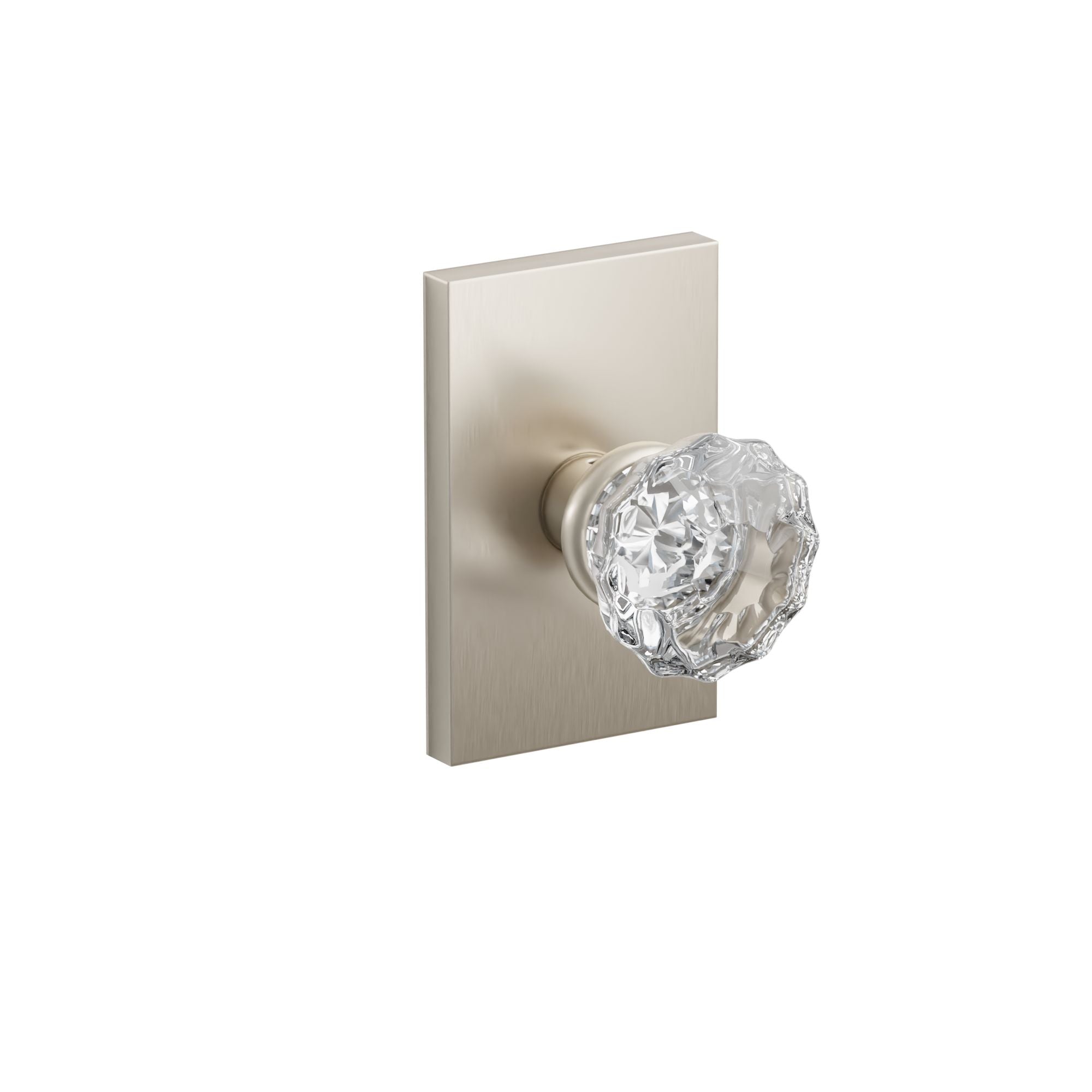 Emtek Concealed Fastener Astoria Glass Knob Set With Modern Rectangular Rosette