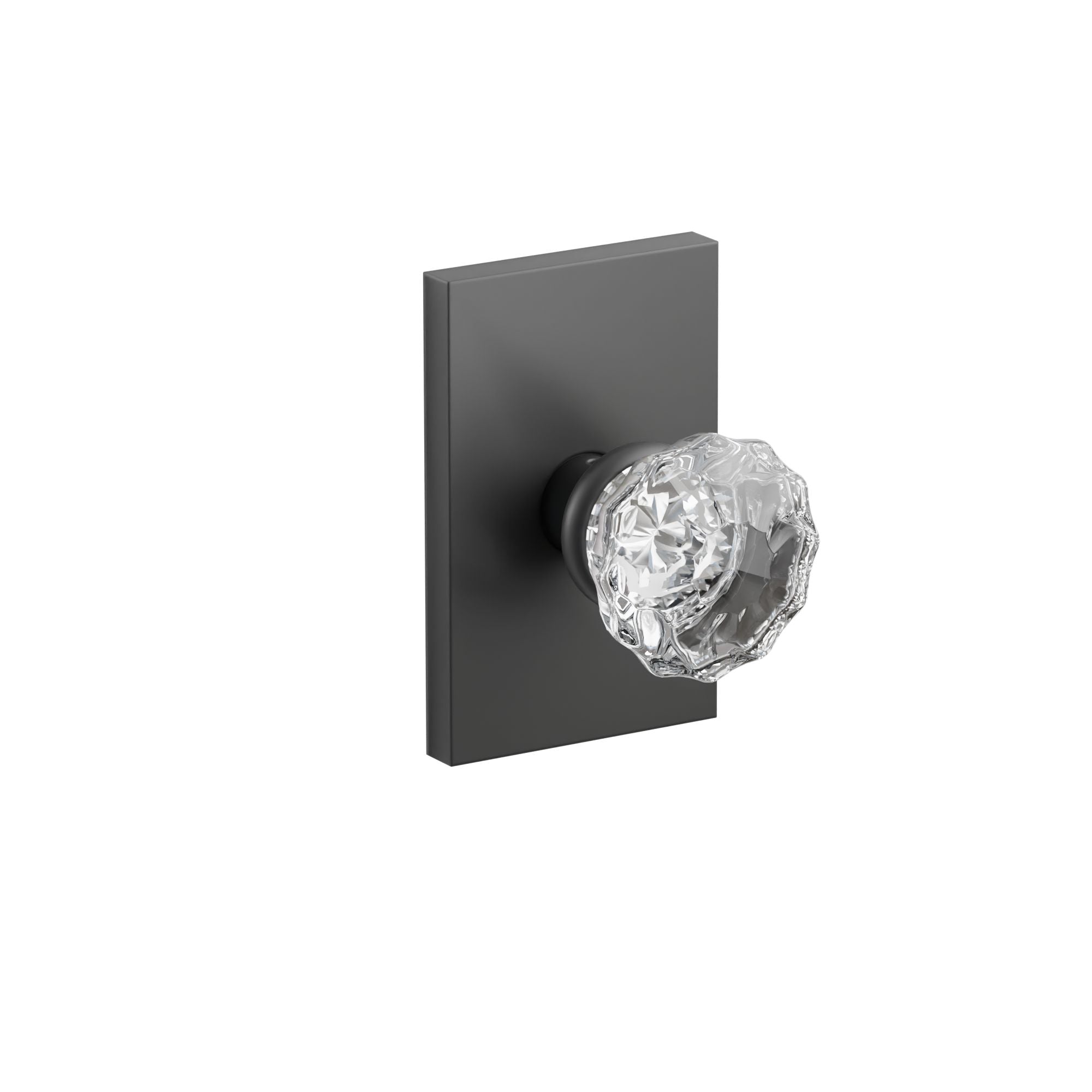 Emtek Concealed Fastener Astoria Glass Knob Set With Modern Rectangular Rosette