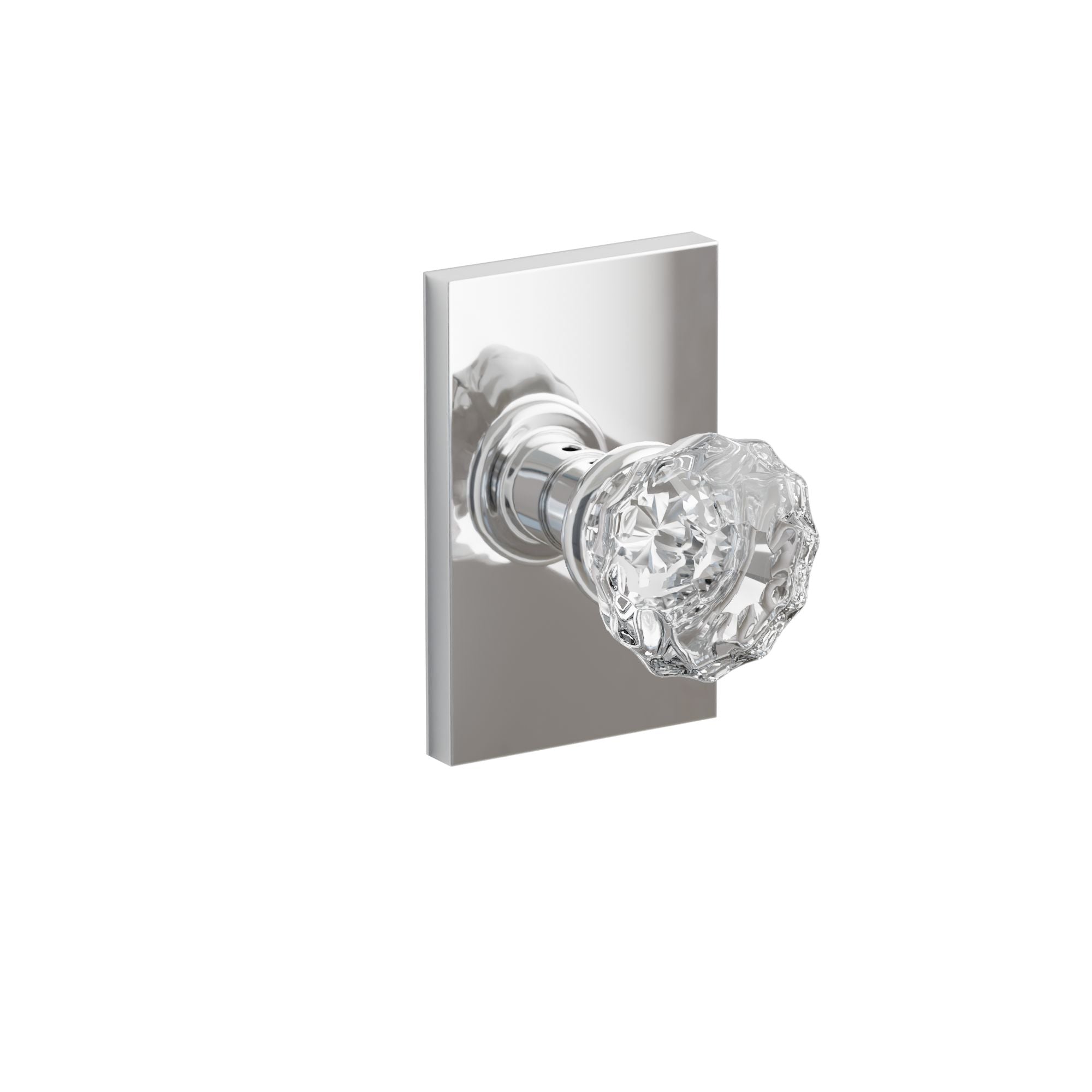 Emtek Concealed Fastener Astoria Glass Knob Set With Modern Rectangular Rosette