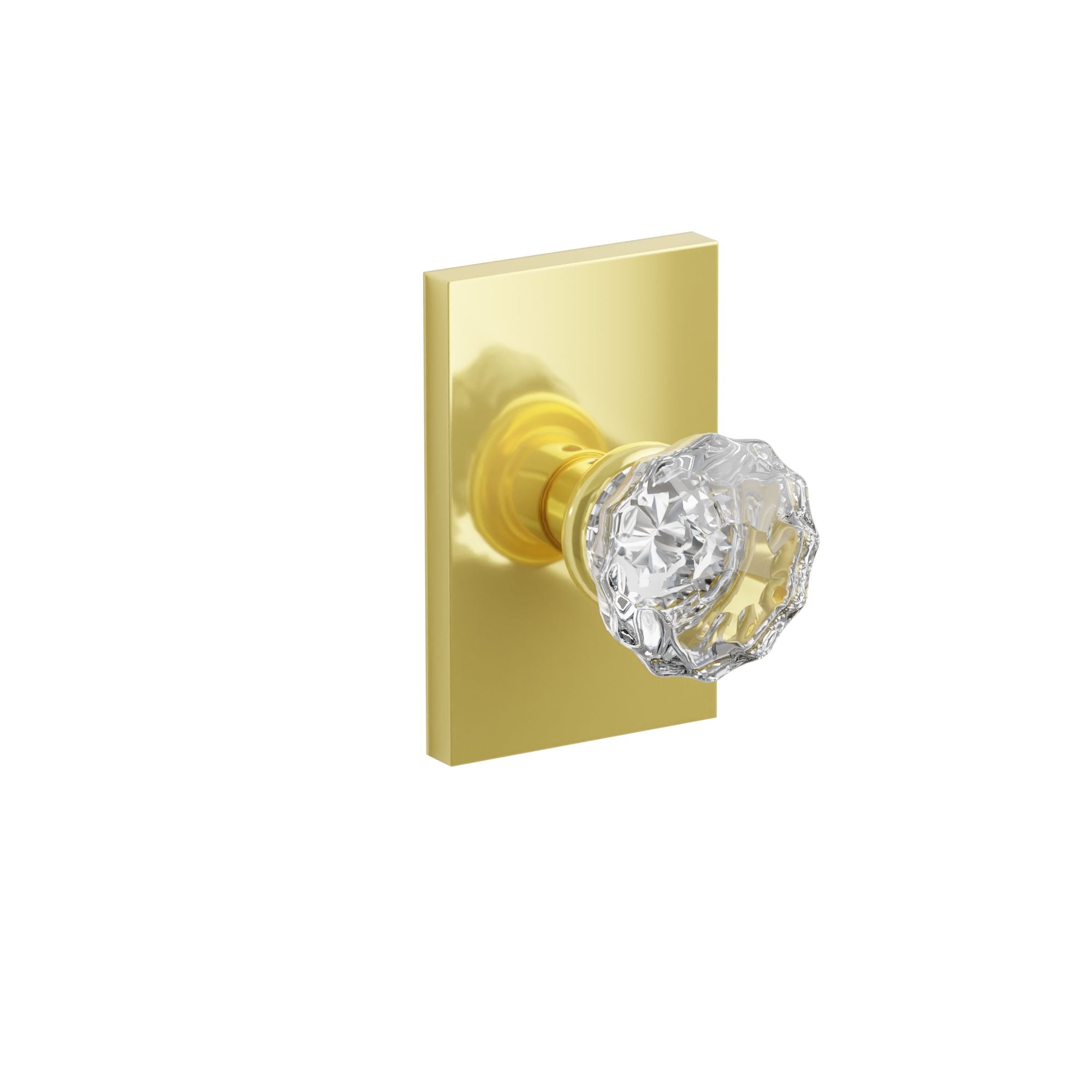 Emtek Concealed Fastener Astoria Glass Knob Set With Modern Rectangular Rosette