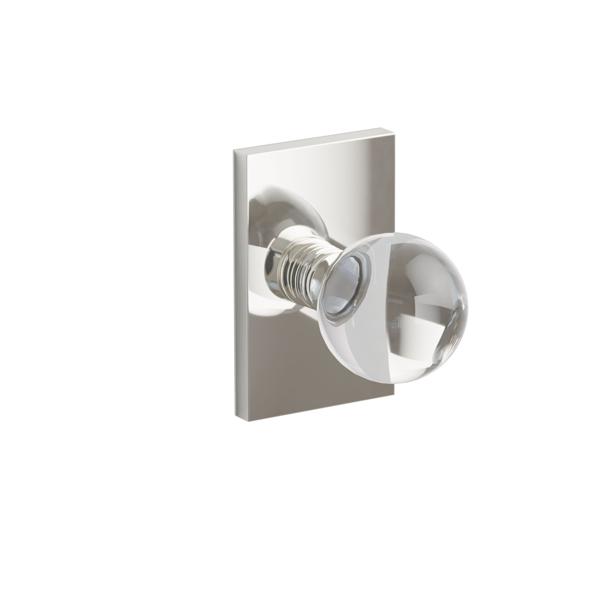 Emtek Concealed Fastener Bristol Glass Knob Set With Modern Rectangular Rosette