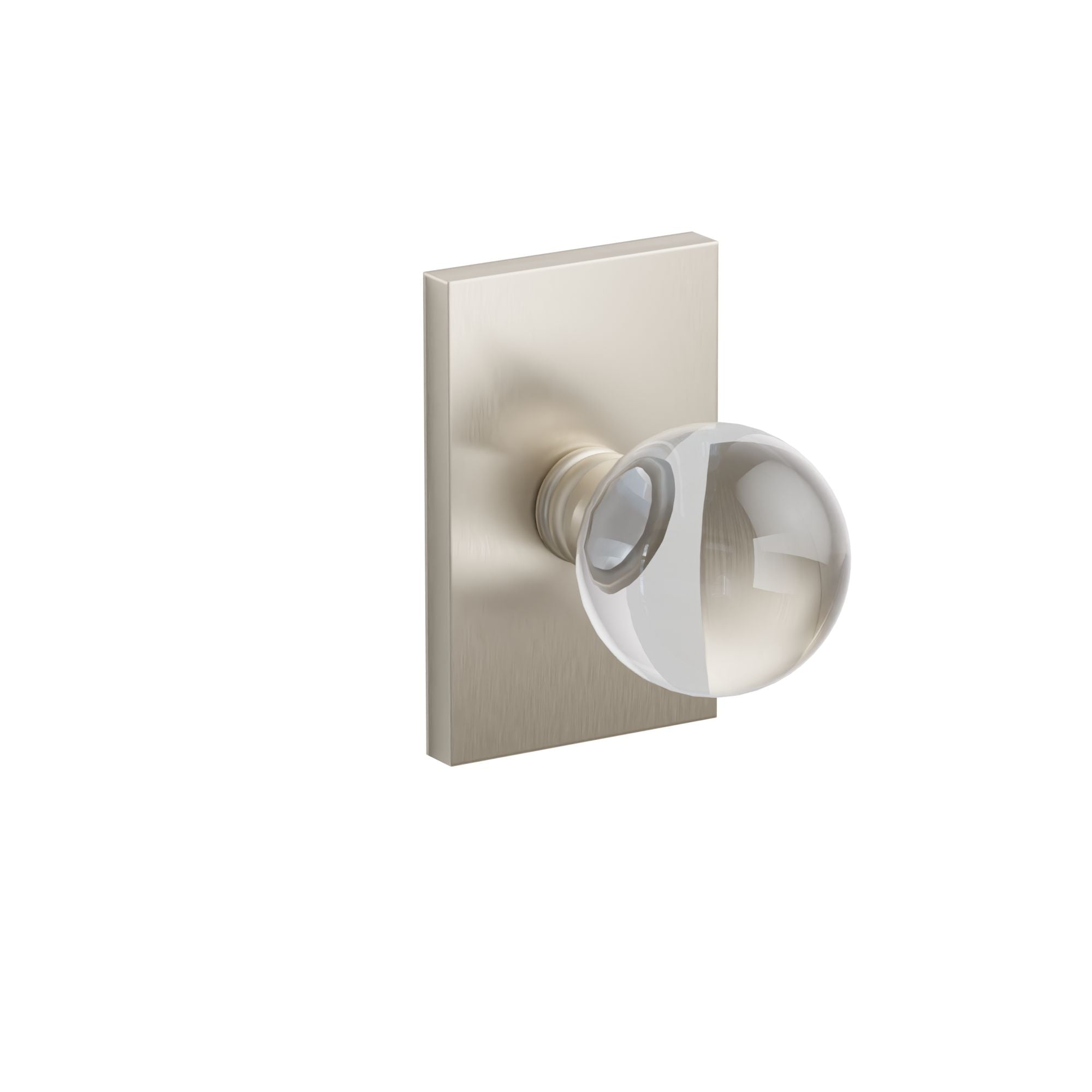 Emtek Concealed Fastener Bristol Glass Knob Set With Modern Rectangular Rosette