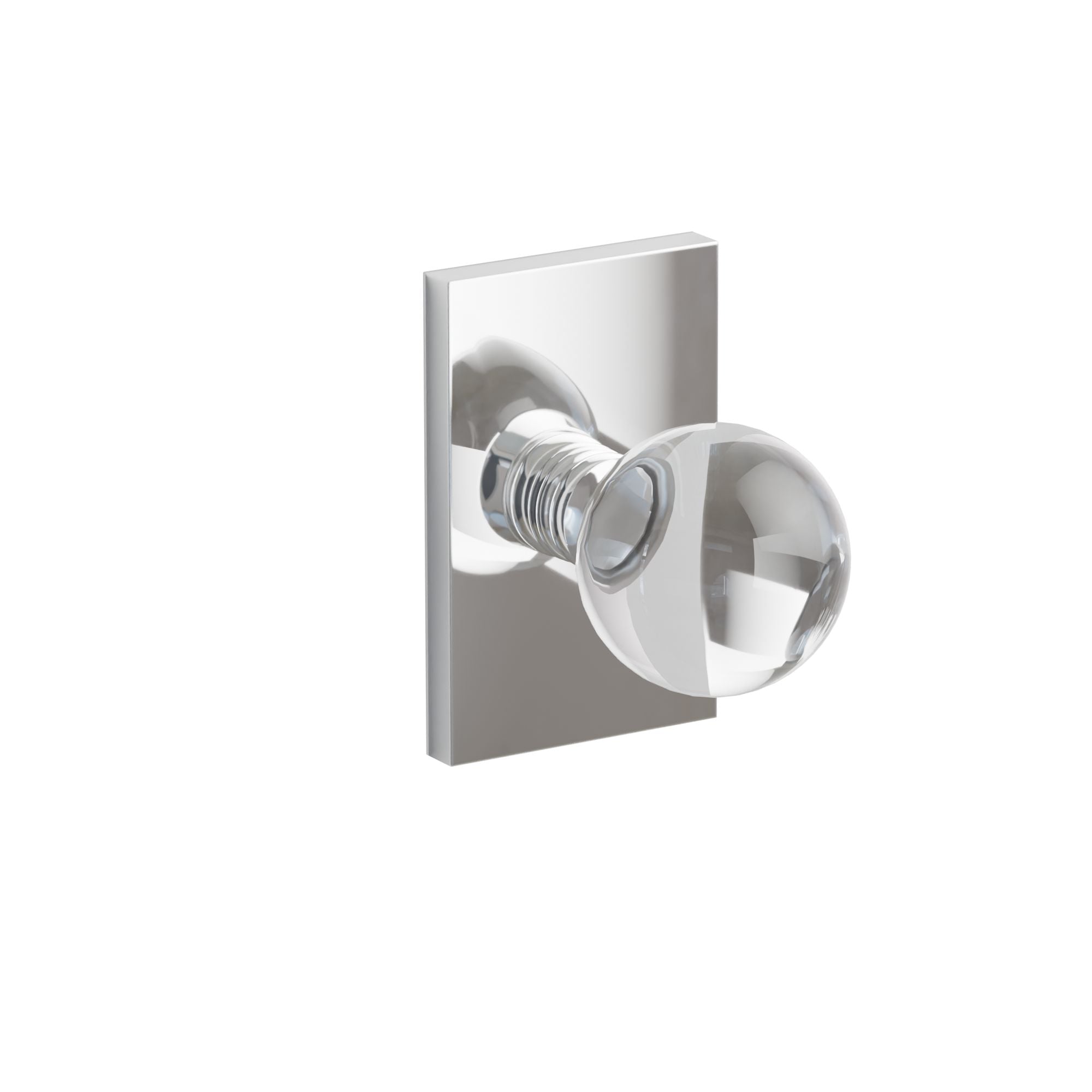 Emtek Concealed Fastener Bristol Glass Knob Set With Modern Rectangular Rosette