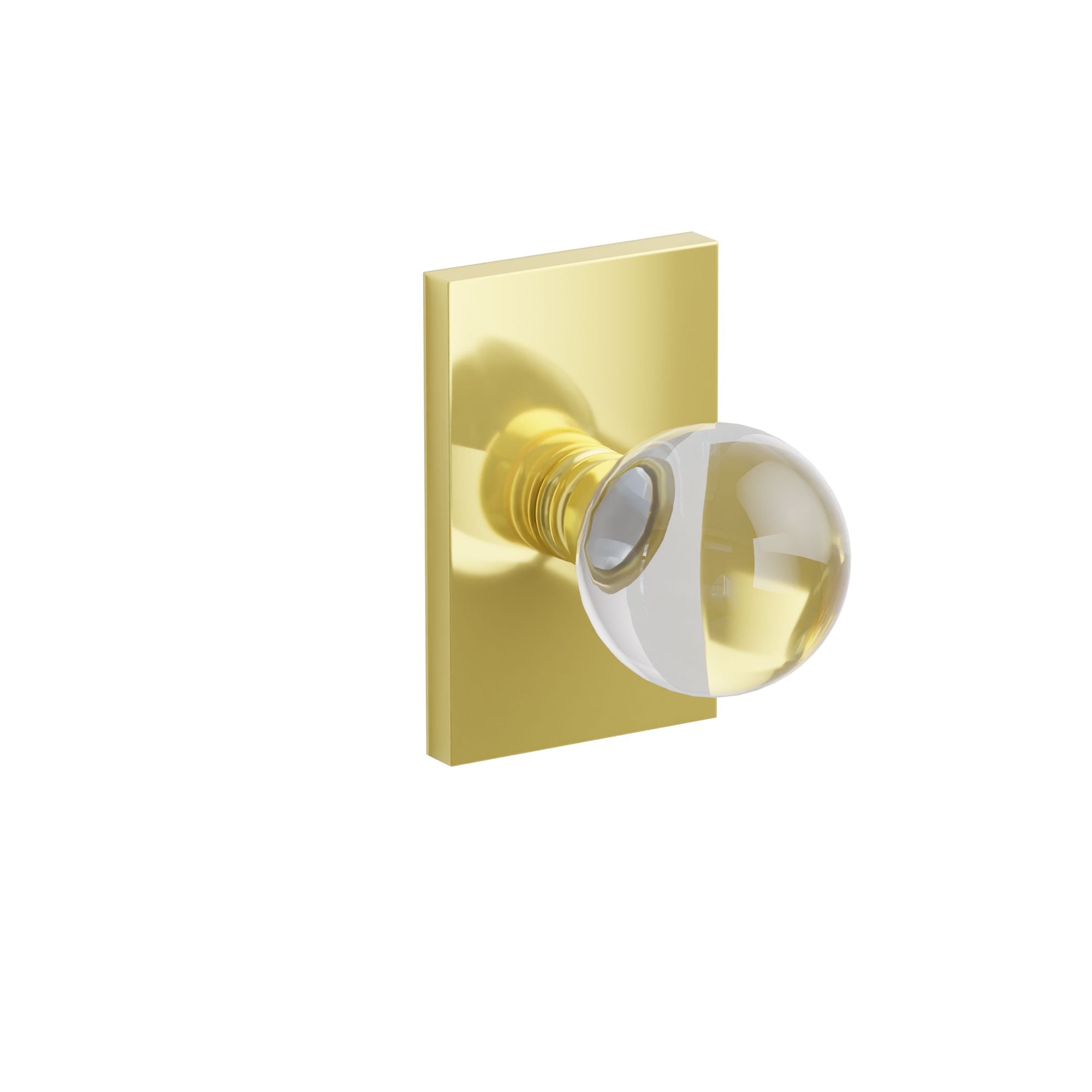 Emtek Concealed Fastener Bristol Glass Knob Set With Modern Rectangular Rosette