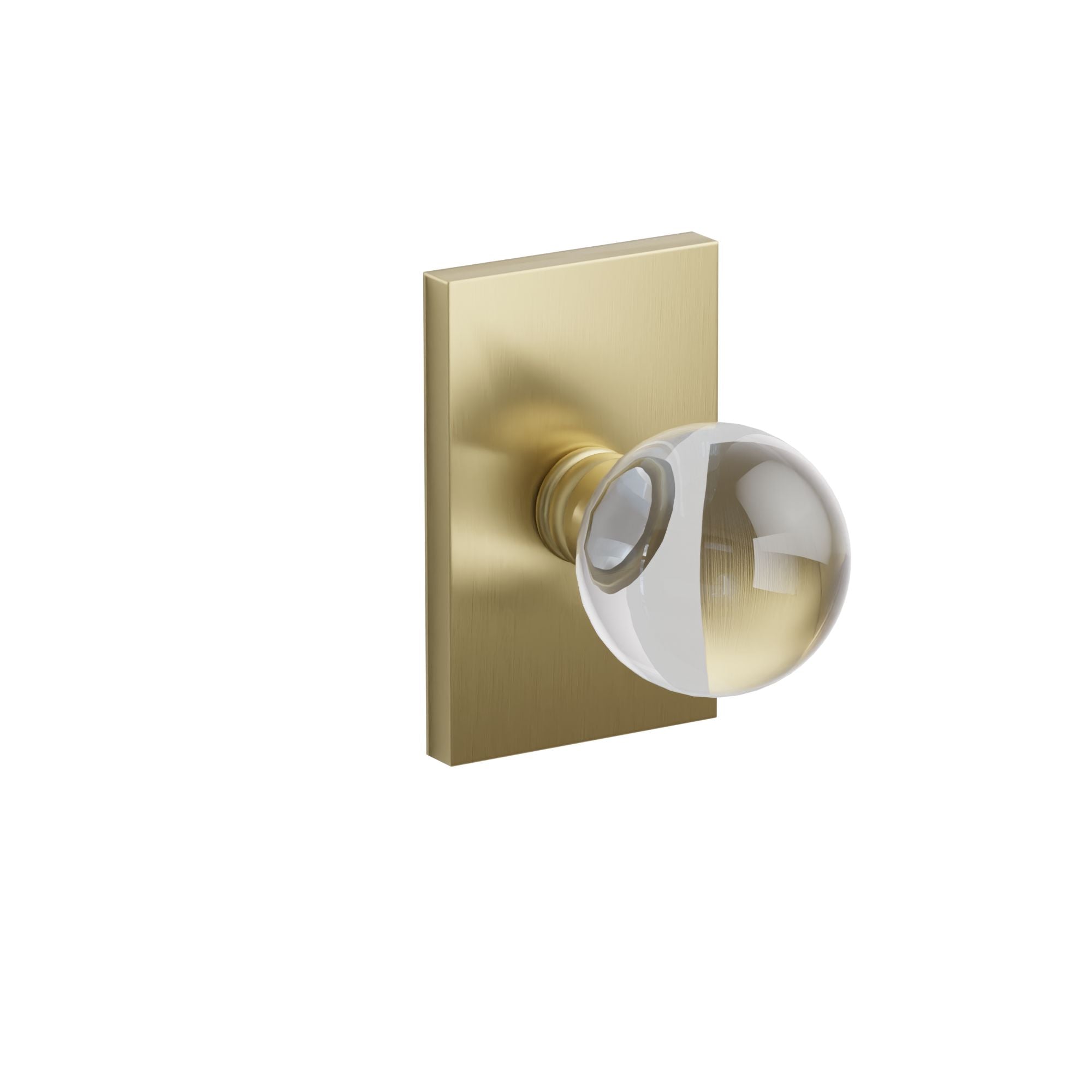 Emtek Concealed Fastener Bristol Glass Knob Set With Modern Rectangular Rosette