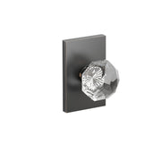 Emtek Diamond Glass Knob Set with Modern Rectangular Rosette