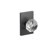 Emtek Concealed Fastener Diamond Glass Knob Set With Modern Rectangular Rosette