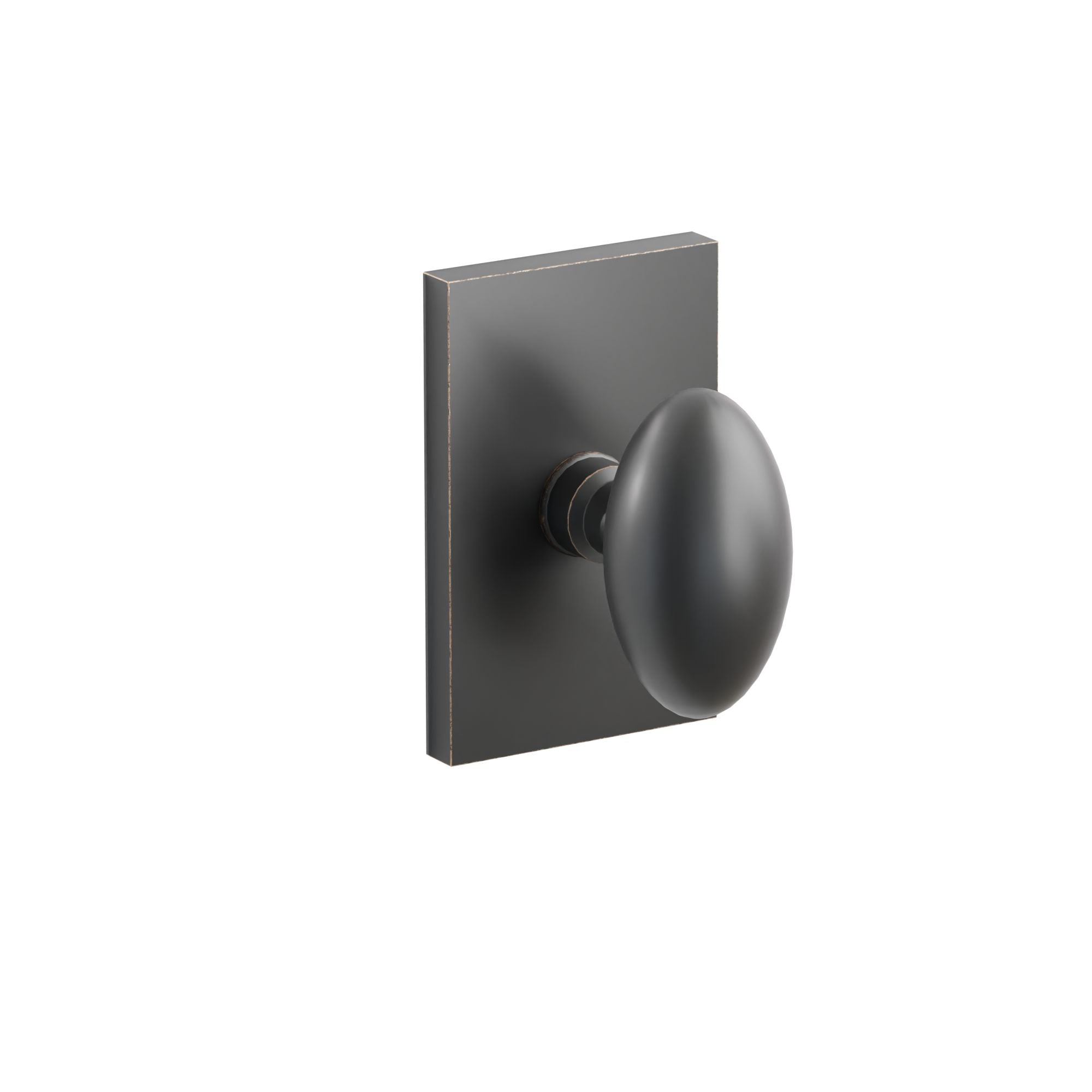 Emtek Concealed Fastener Egg Knob Set With Modern Rectangular Rosette
