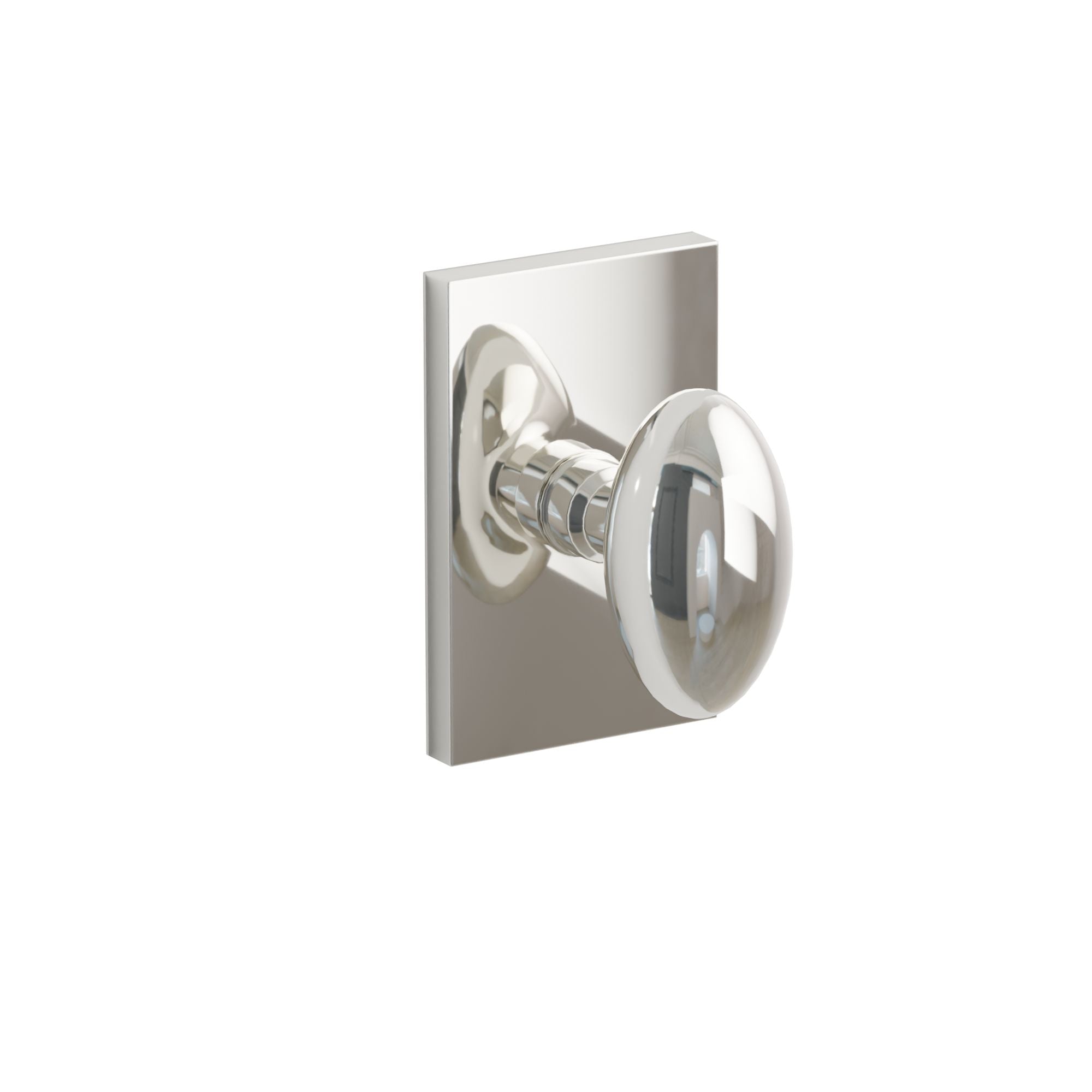 Emtek Concealed Fastener Egg Knob Set With Modern Rectangular Rosette