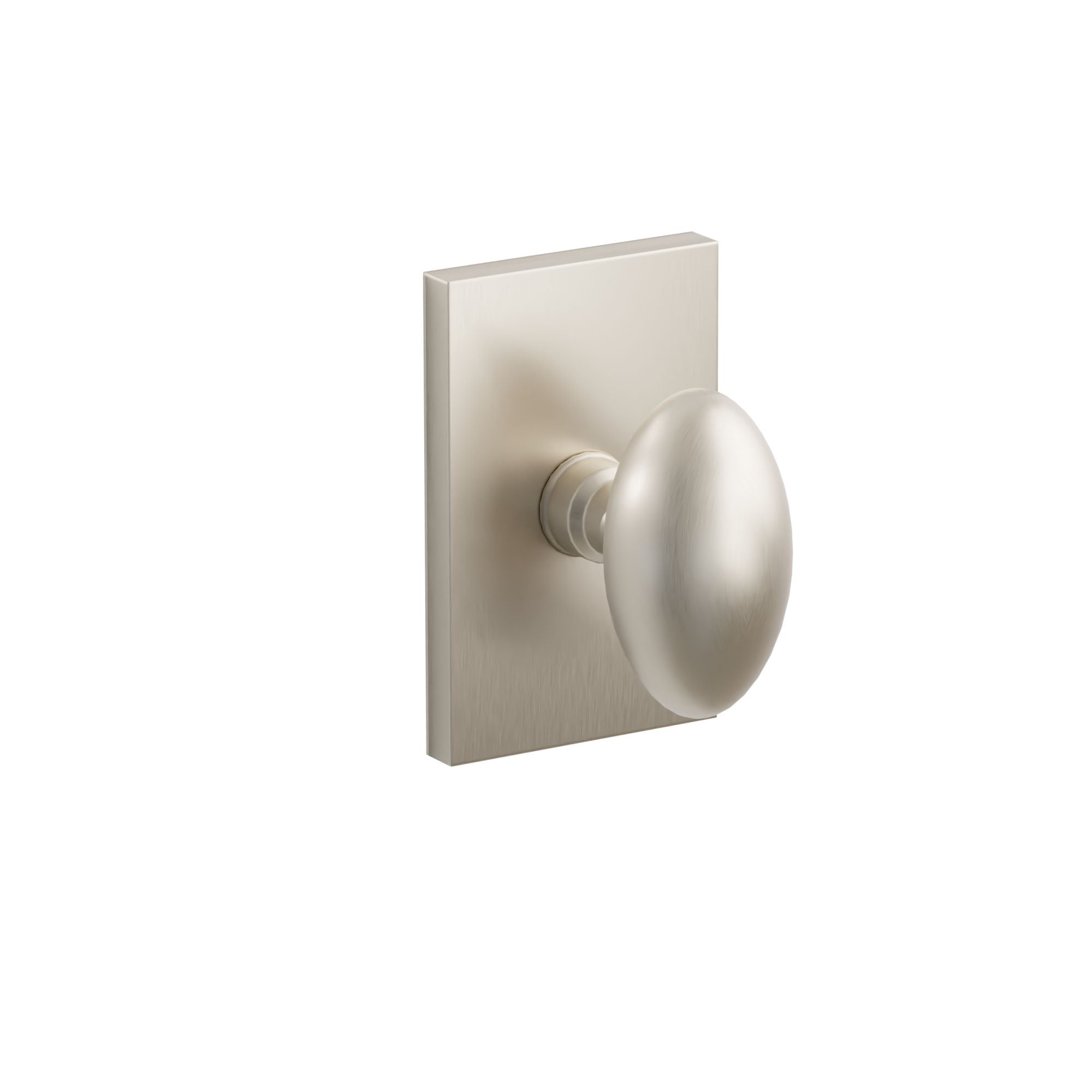 Emtek Egg Knob Set with Modern Rectangular Rosette
