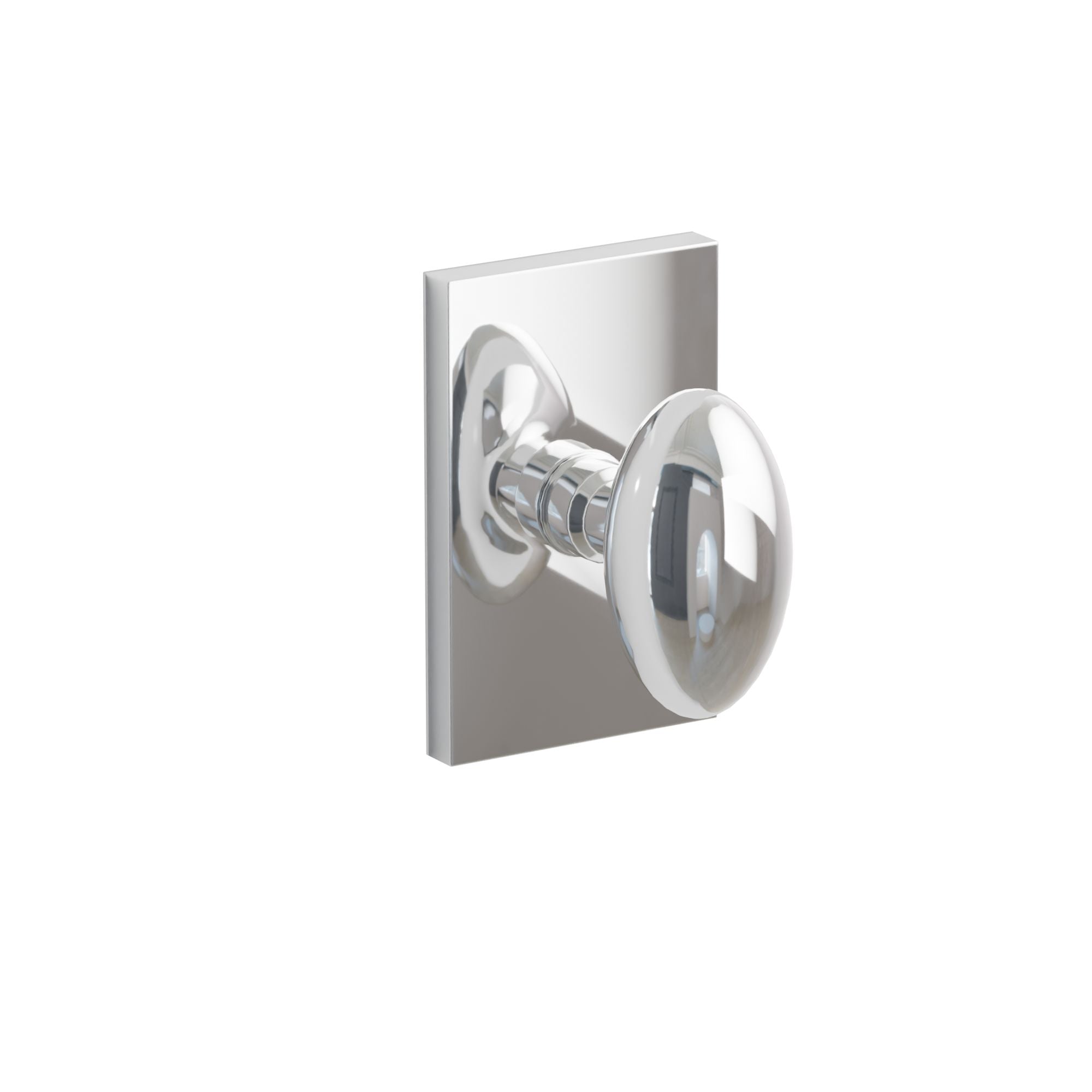 Emtek Concealed Fastener Egg Knob Set With Modern Rectangular Rosette