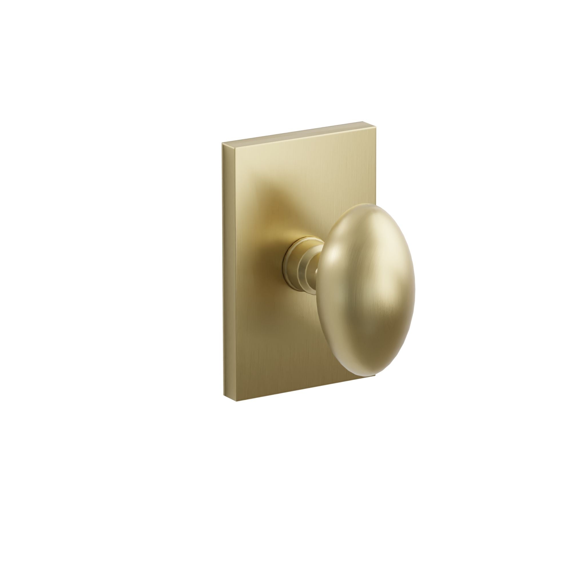 Emtek Concealed Fastener Egg Knob Set With Modern Rectangular Rosette