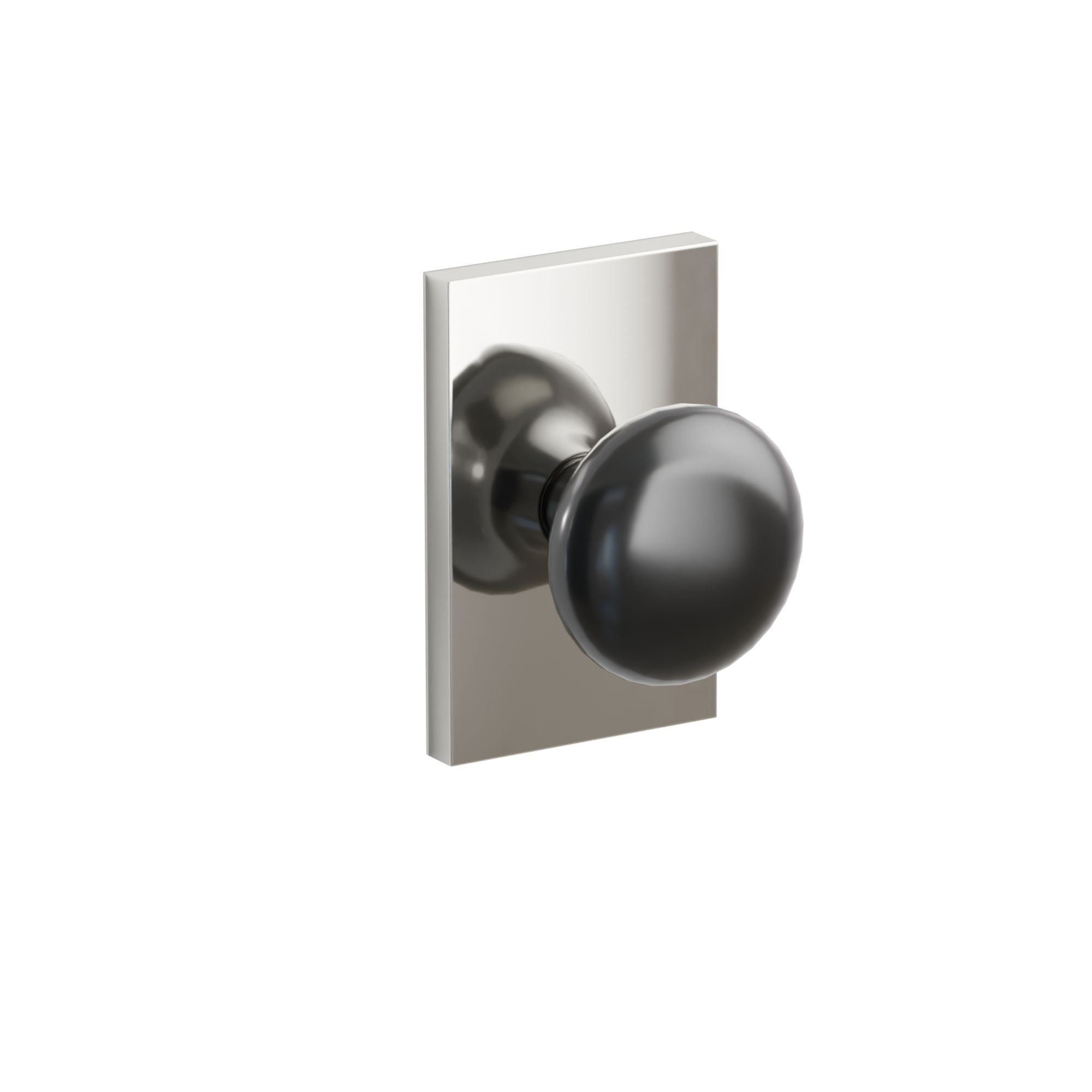 Emtek Concealed Fastener Ebony Porcelain Knob Set With Modern Rectangular Rosette