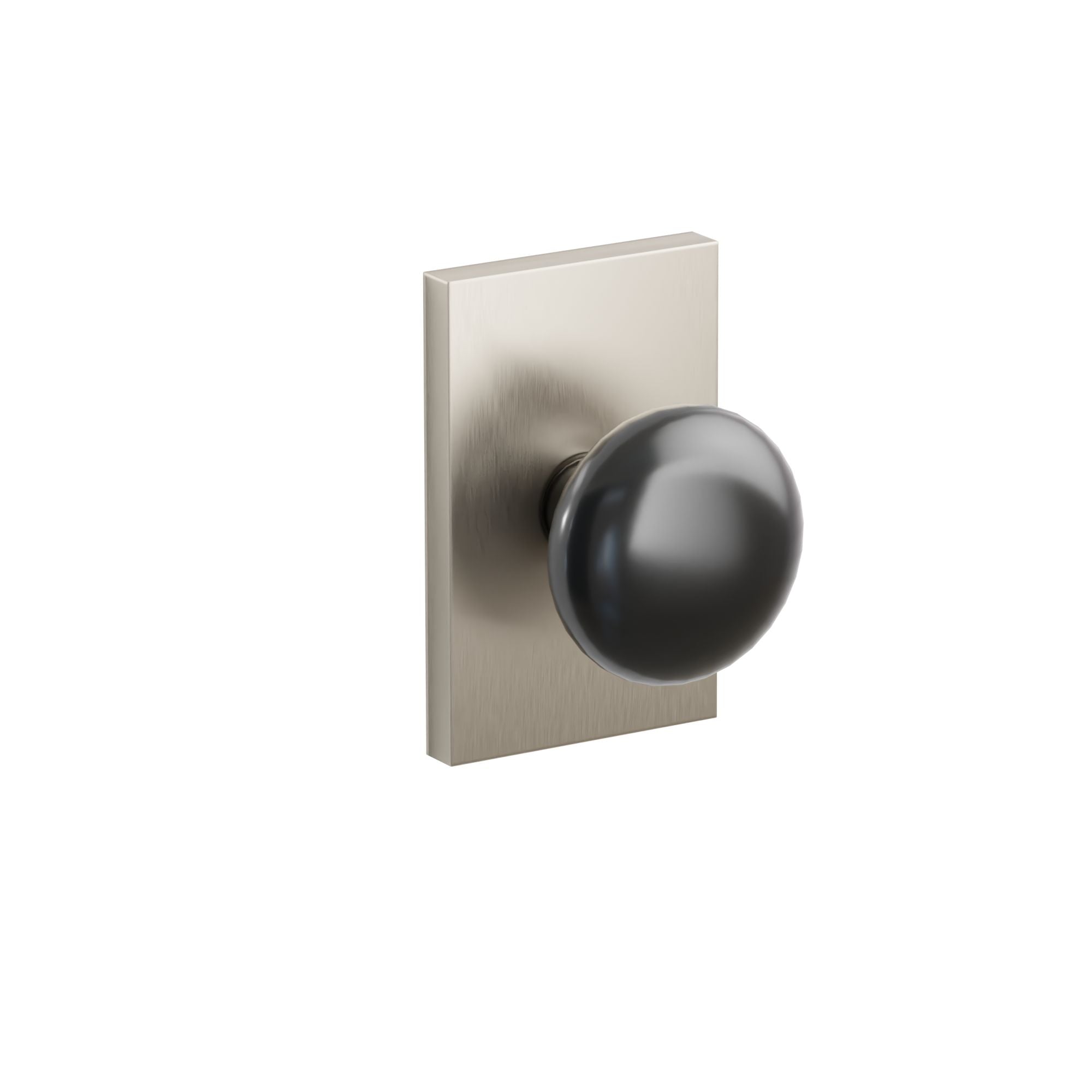 Emtek Ebony Porcelain Knob Set with Modern Rectangular Rosette