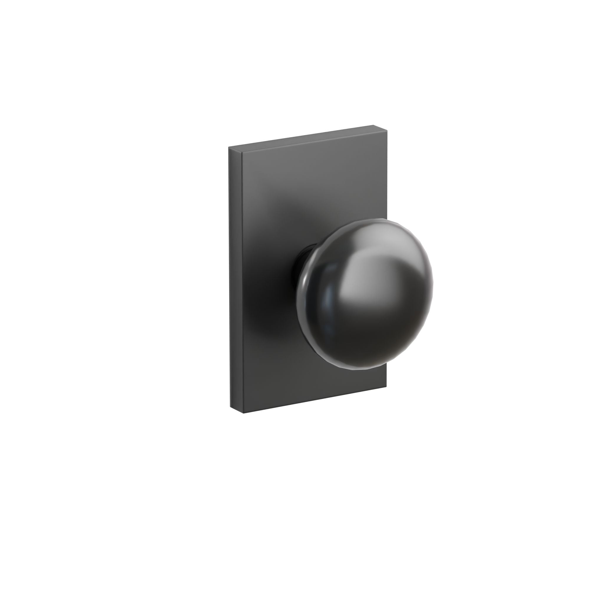 Emtek Concealed Fastener Ebony Porcelain Knob Set With Modern Rectangular Rosette