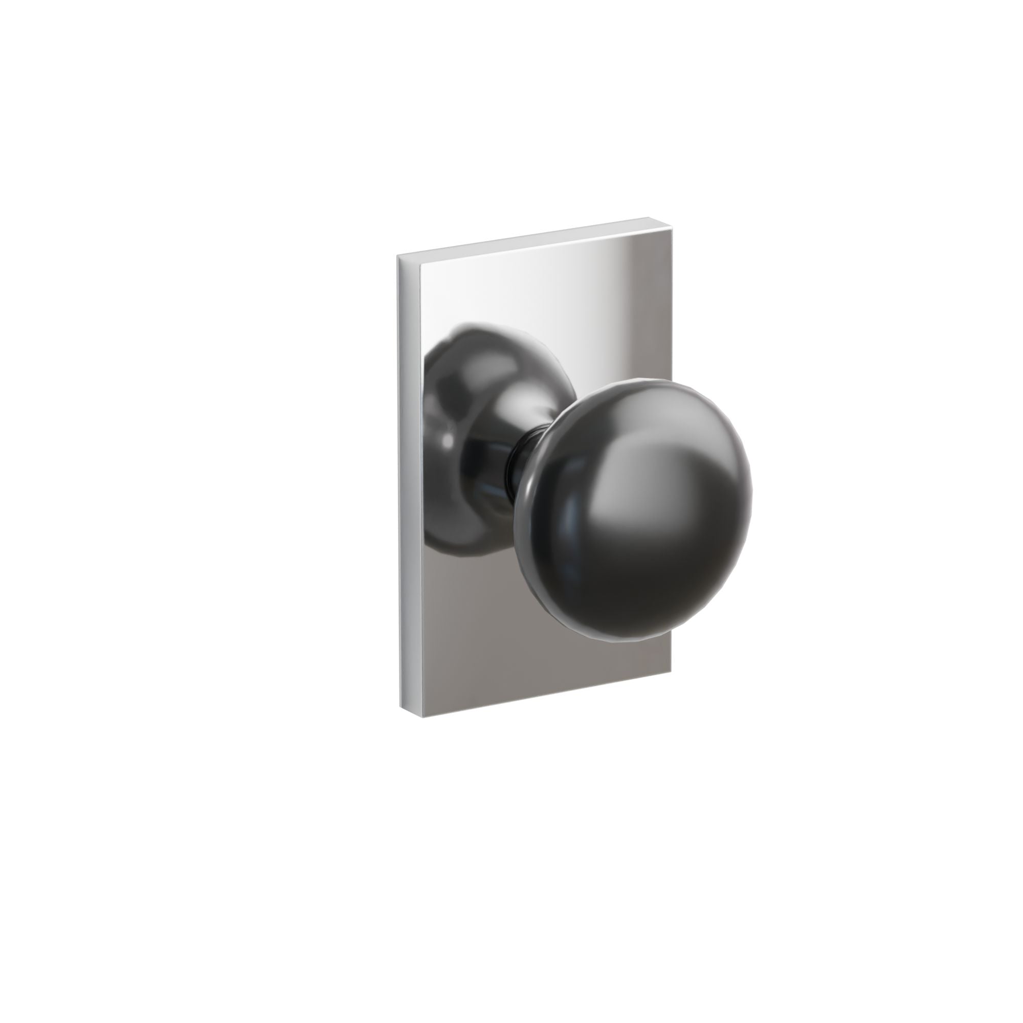 Emtek Ebony Porcelain Knob Set with Modern Rectangular Rosette