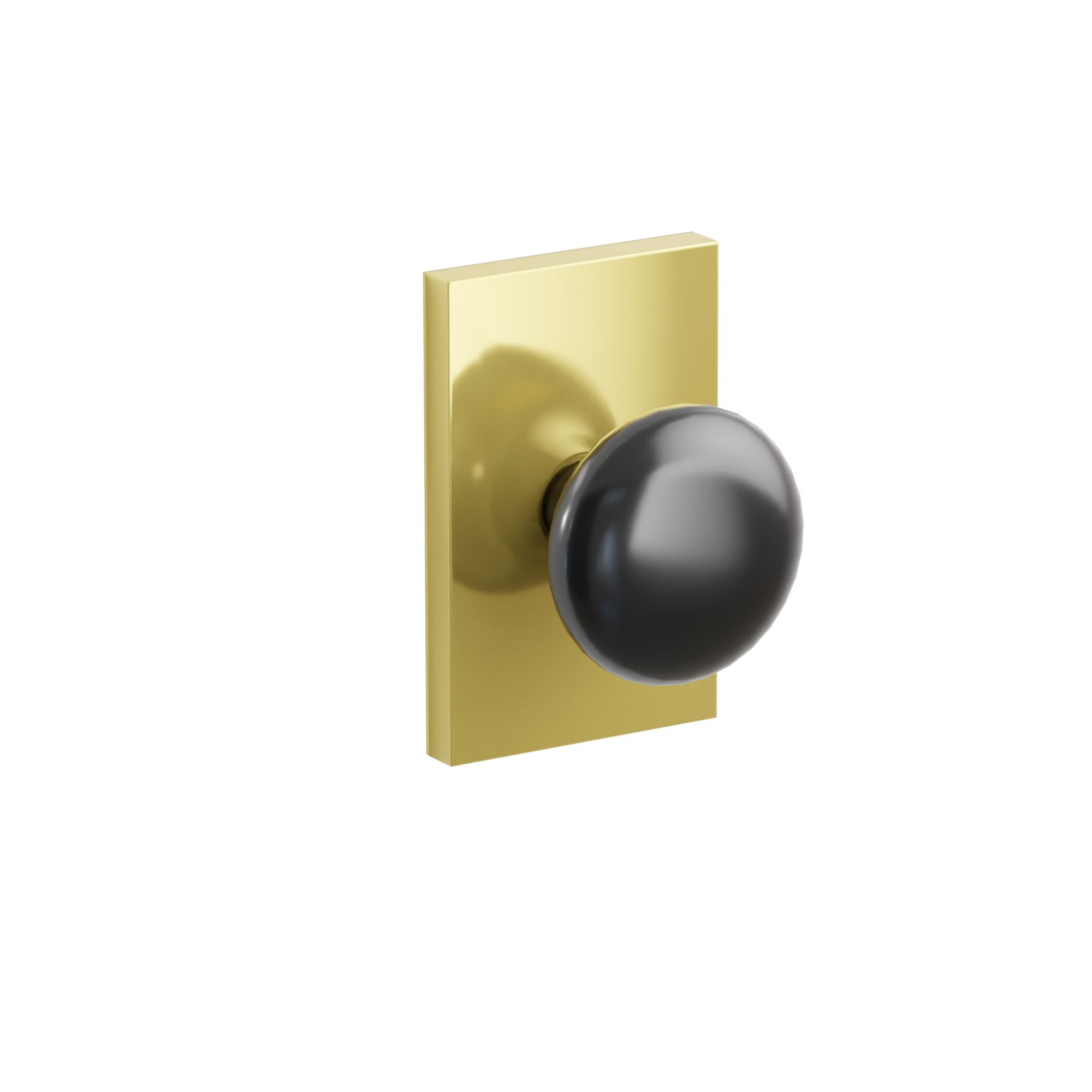 Emtek Concealed Fastener Ebony Porcelain Knob Set With Modern Rectangular Rosette