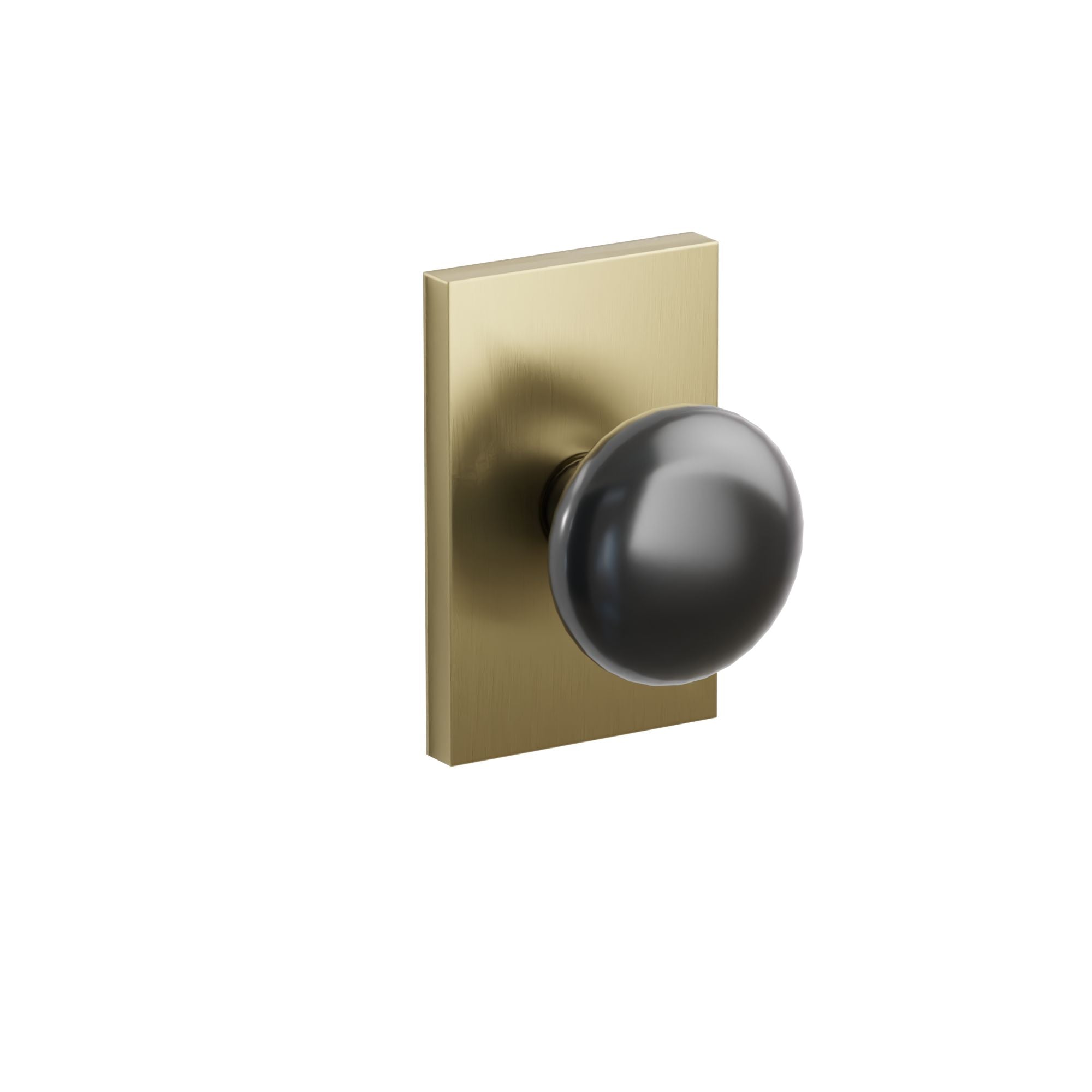 Emtek Ebony Porcelain Knob Set with Modern Rectangular Rosette
