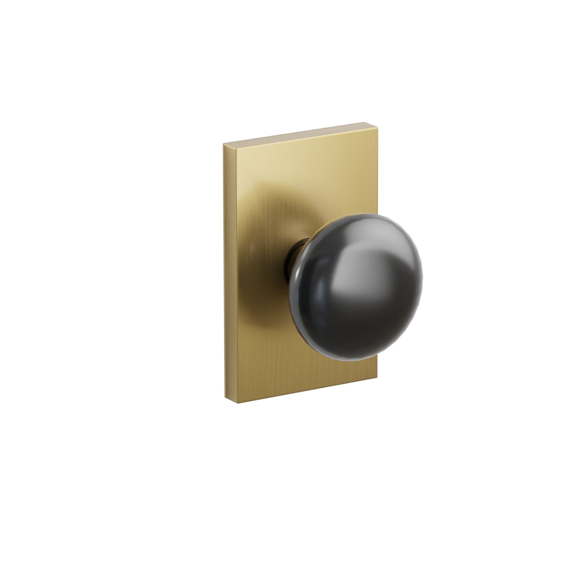 Emtek Concealed Fastener Ebony Porcelain Knob Set With Modern Rectangular Rosette