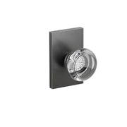 Emtek Georgetown Glass Knob Set with Modern Rectangular Rosette