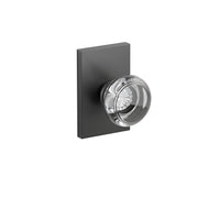 Emtek Concealed Fastener Georgetown Glass Knob Set With Modern Rectangular Rosette