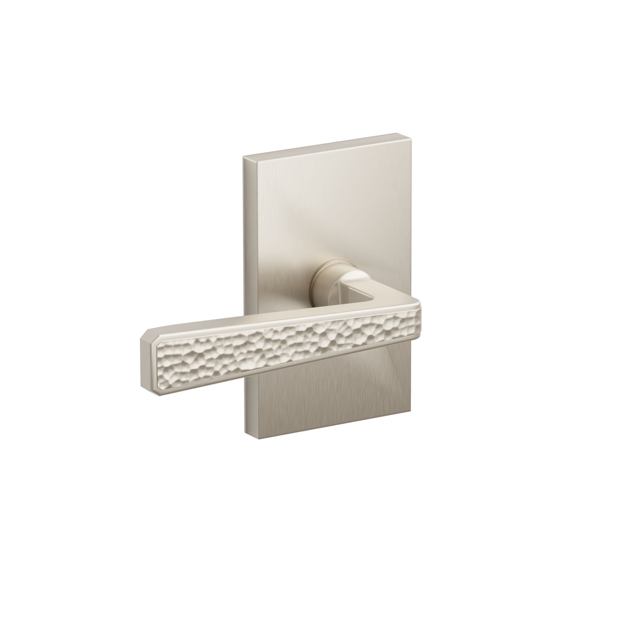 Emtek Hammered Lever Set with Modern Rectangular Rosette