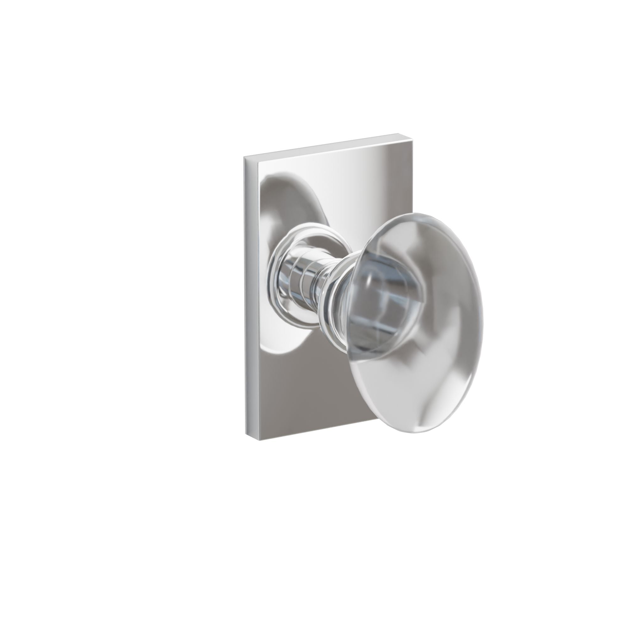 Emtek Concealed Fastener Hampton Glass Knob Set With Modern Rectangular Rosette