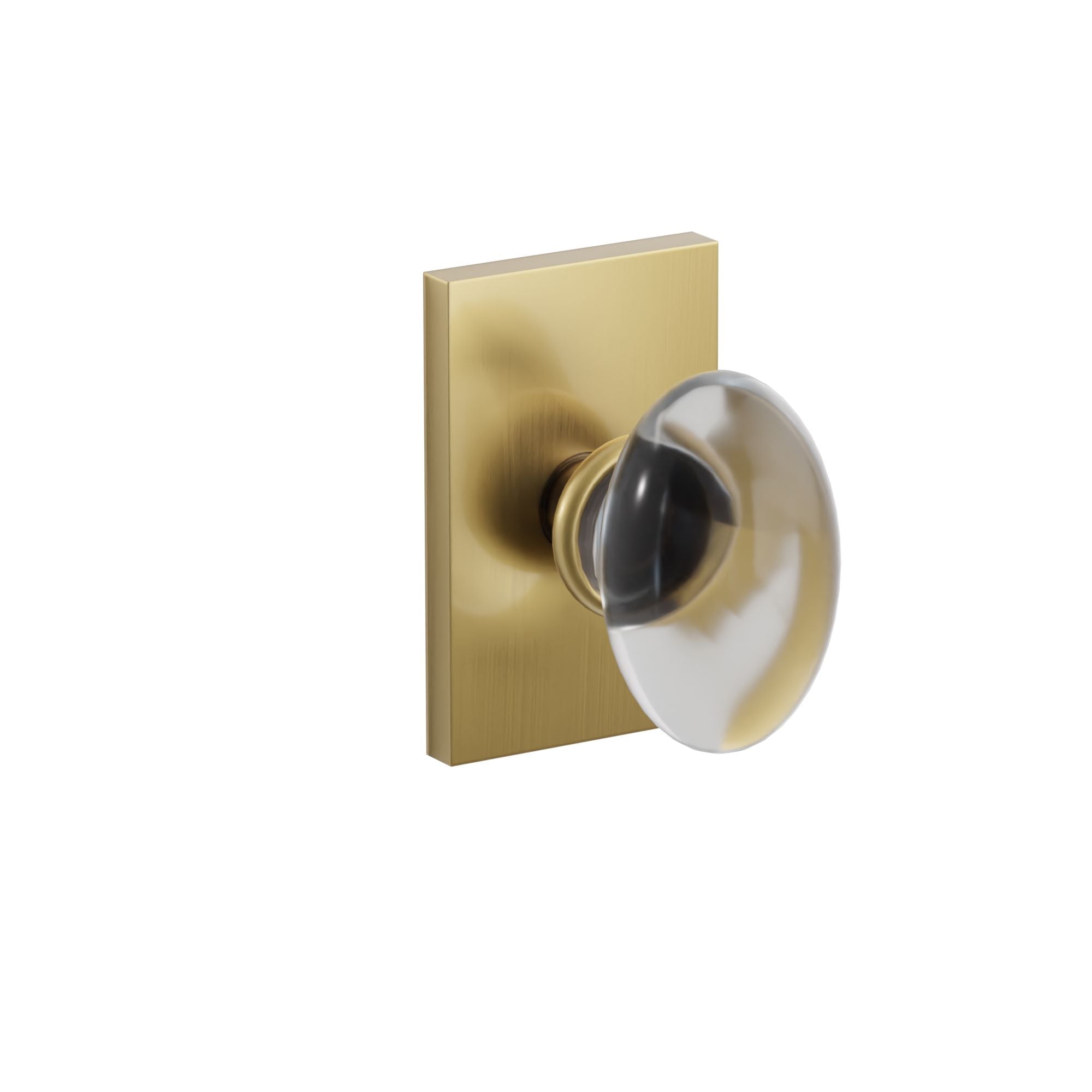 Emtek Hampton Glass Knob Set with Modern Rectangular Rosette