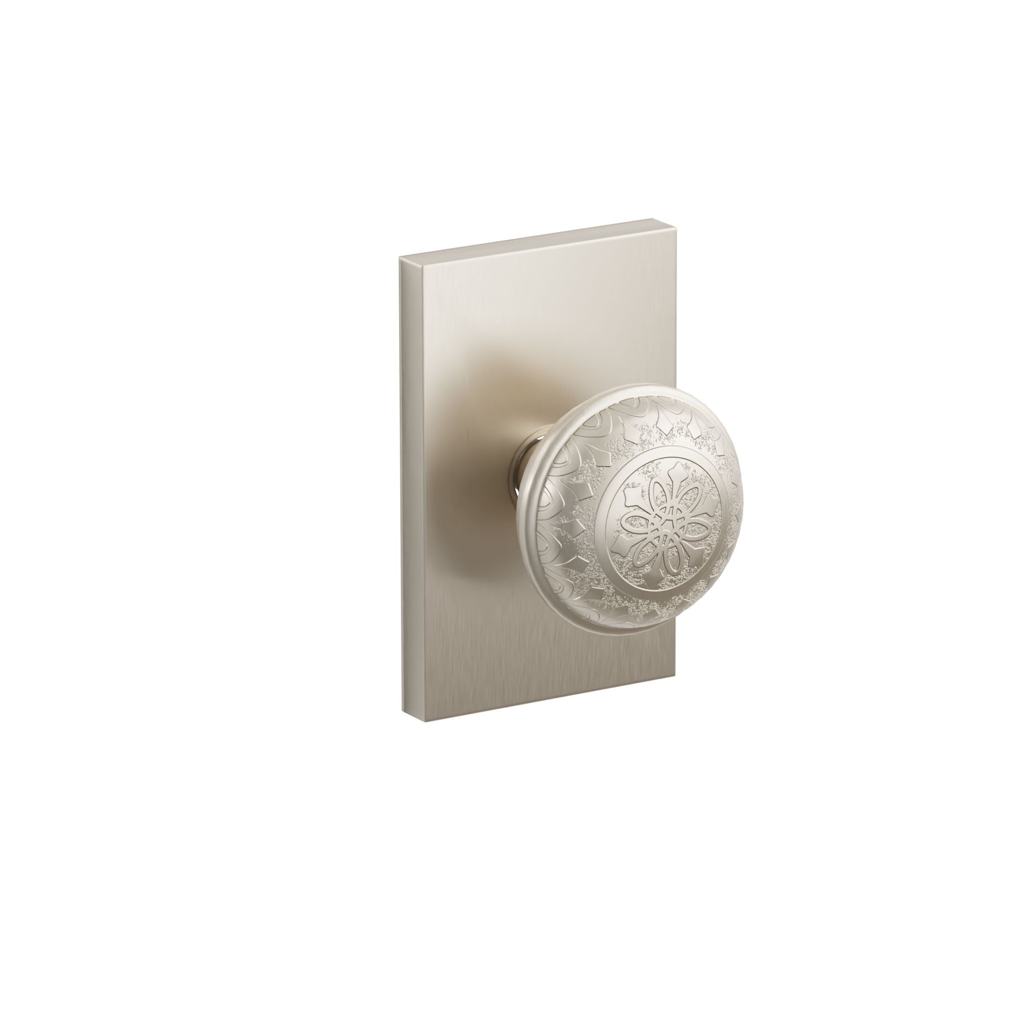 Emtek Concealed Fastener Lancaster Knob Set With Modern Rectangular Rosette