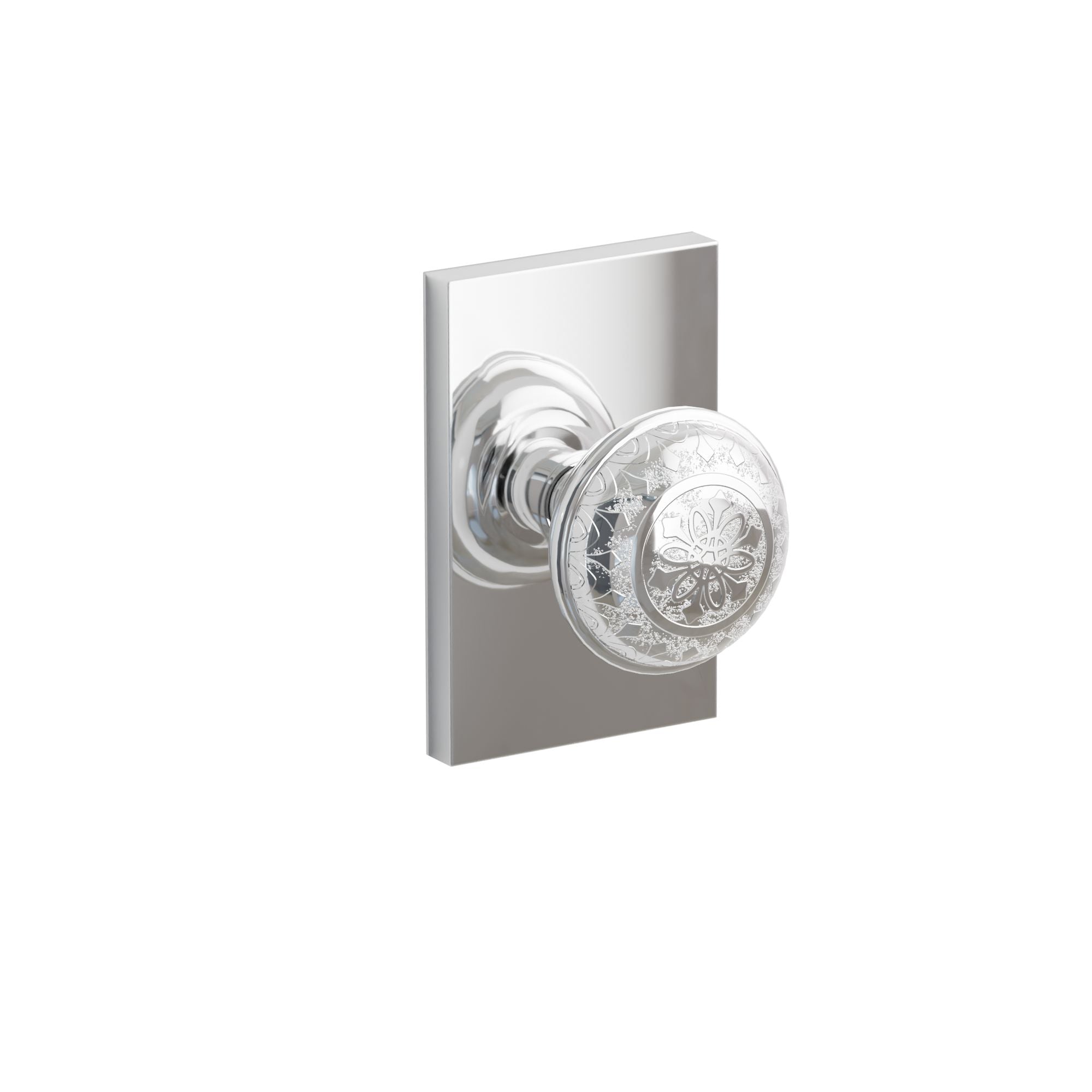 Emtek Concealed Fastener Lancaster Knob Set With Modern Rectangular Rosette