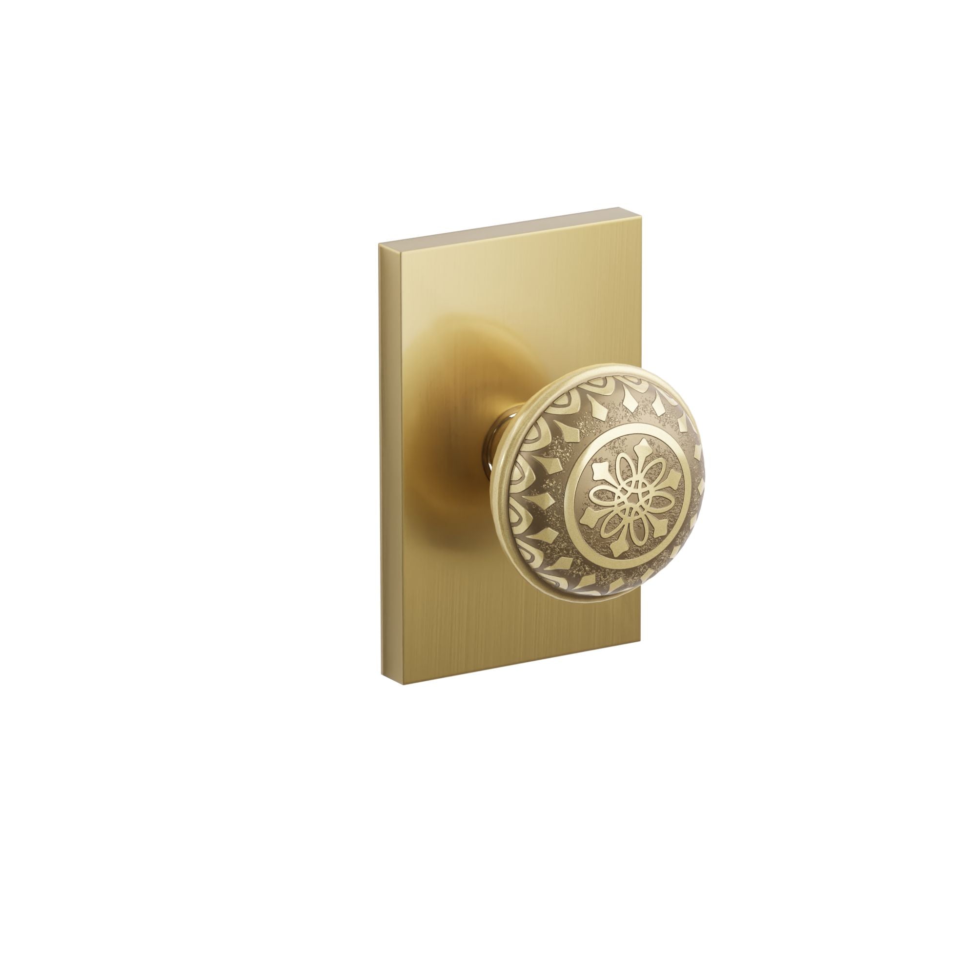 Emtek Concealed Fastener Lancaster Knob Set With Modern Rectangular Rosette