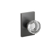 Emtek Lowell Glass Knob Set with Modern Rectangular Rosette