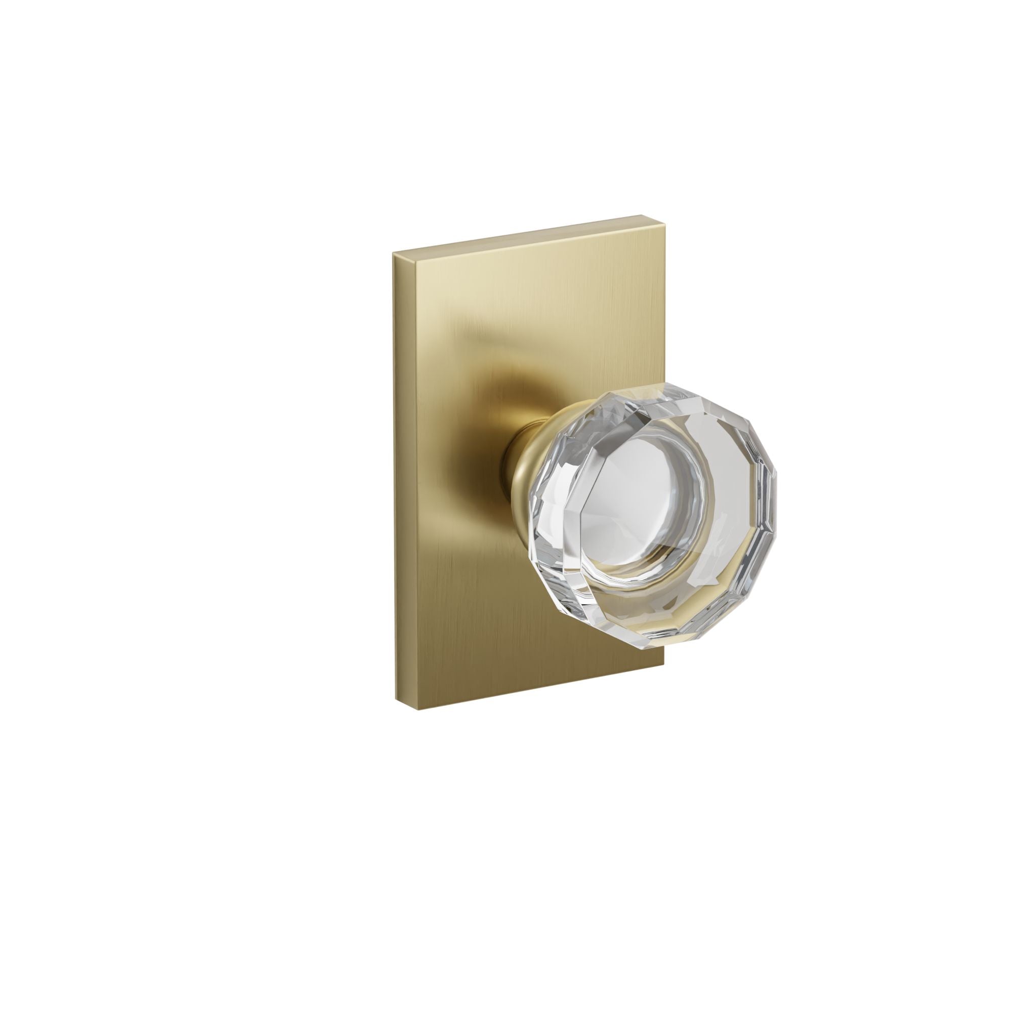 Emtek Concealed Fastener Lowell Glass Knob Set With Modern Rectangular Rosette