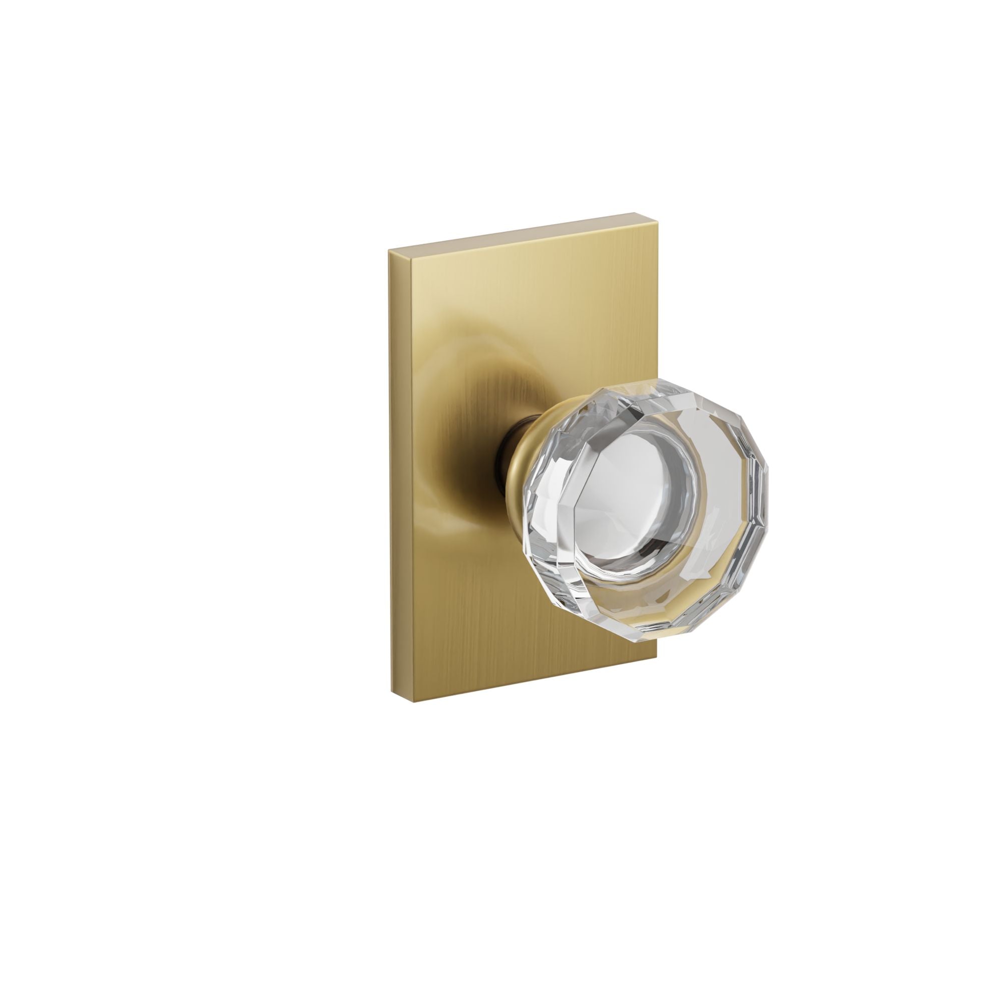 Emtek Lowell Glass Knob Set with Modern Rectangular Rosette