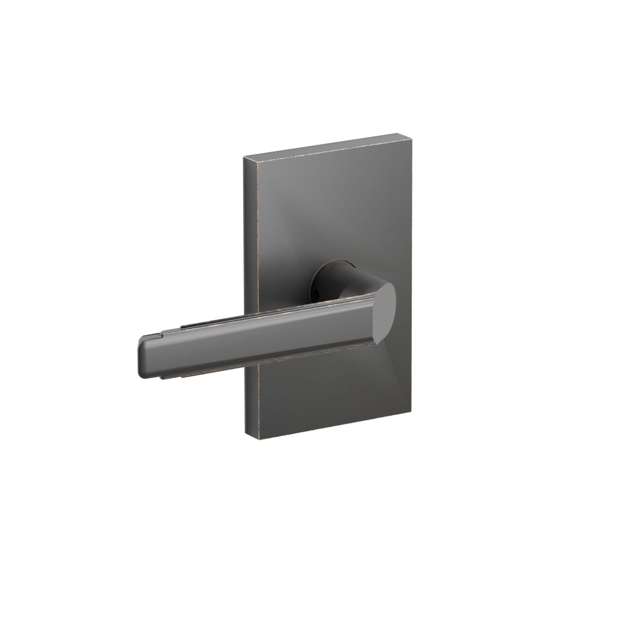 Emtek Concealed Fastener Milano Lever Set With Modern Rectangular Rosette