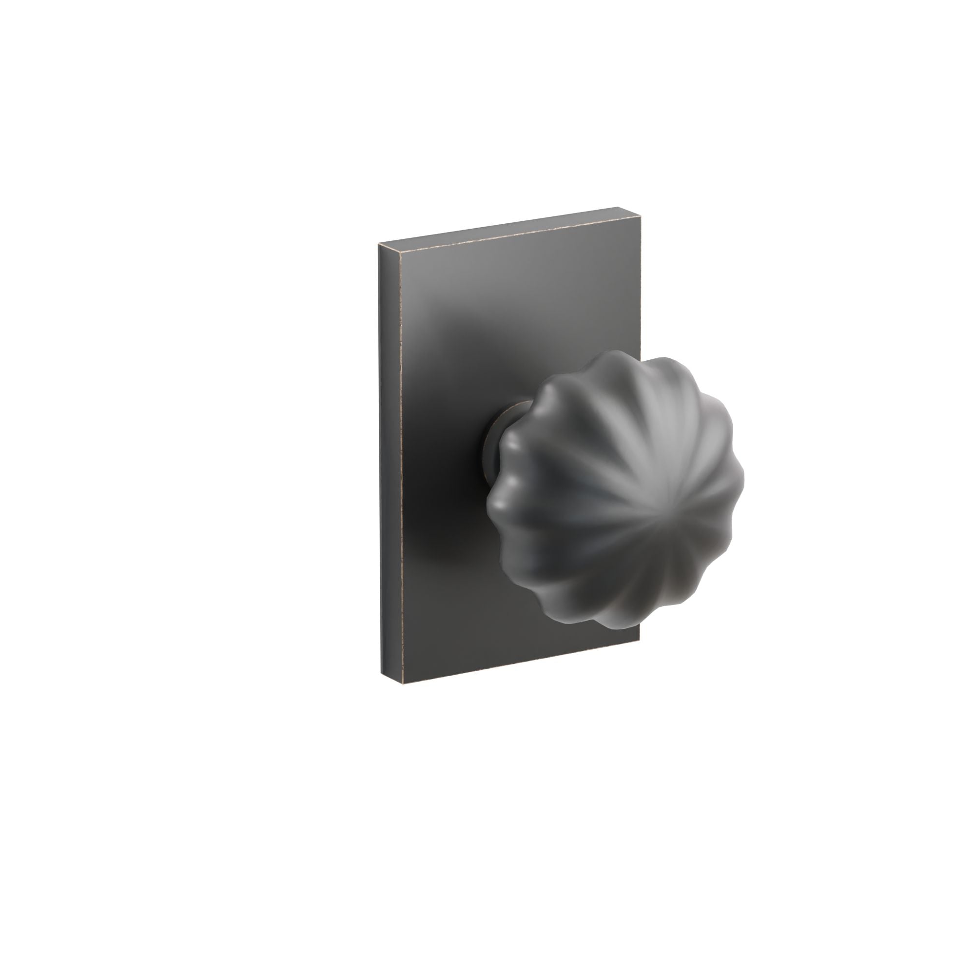 Emtek Melon Knob Set with Modern Rectangular Rosette