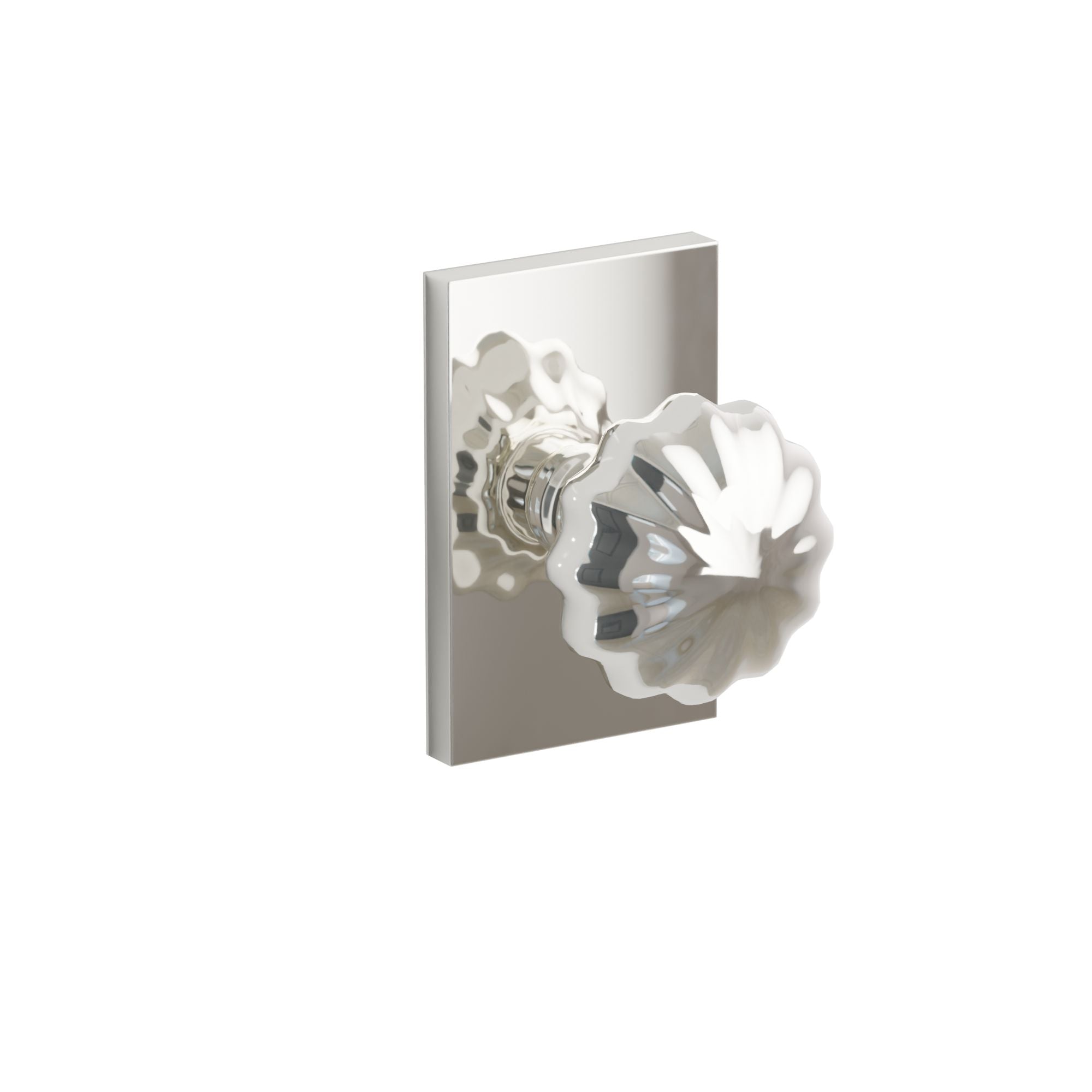 Emtek Concealed Fastener Melon Knob Set With Modern Rectangular Rosette
