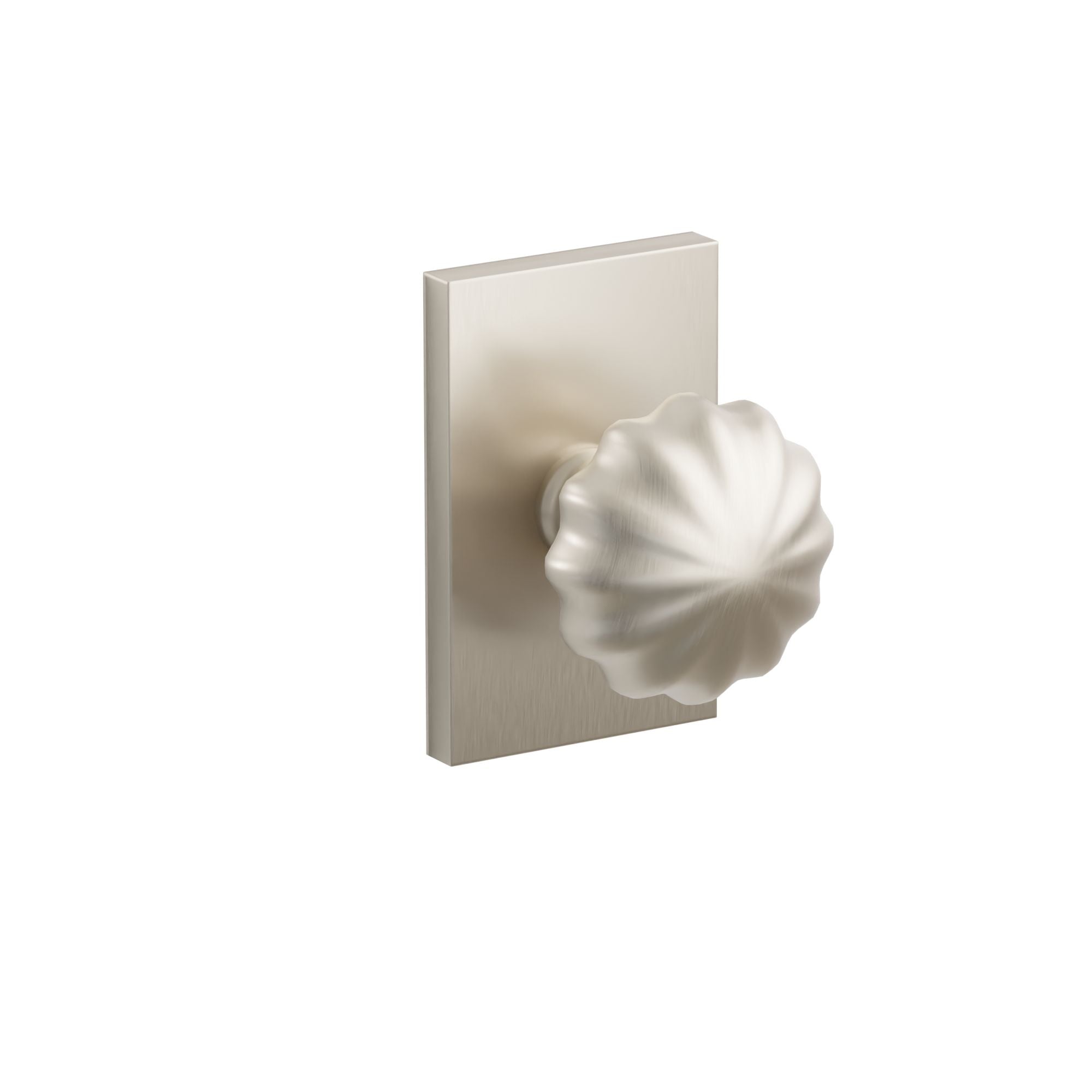 Emtek Concealed Fastener Melon Knob Set With Modern Rectangular Rosette
