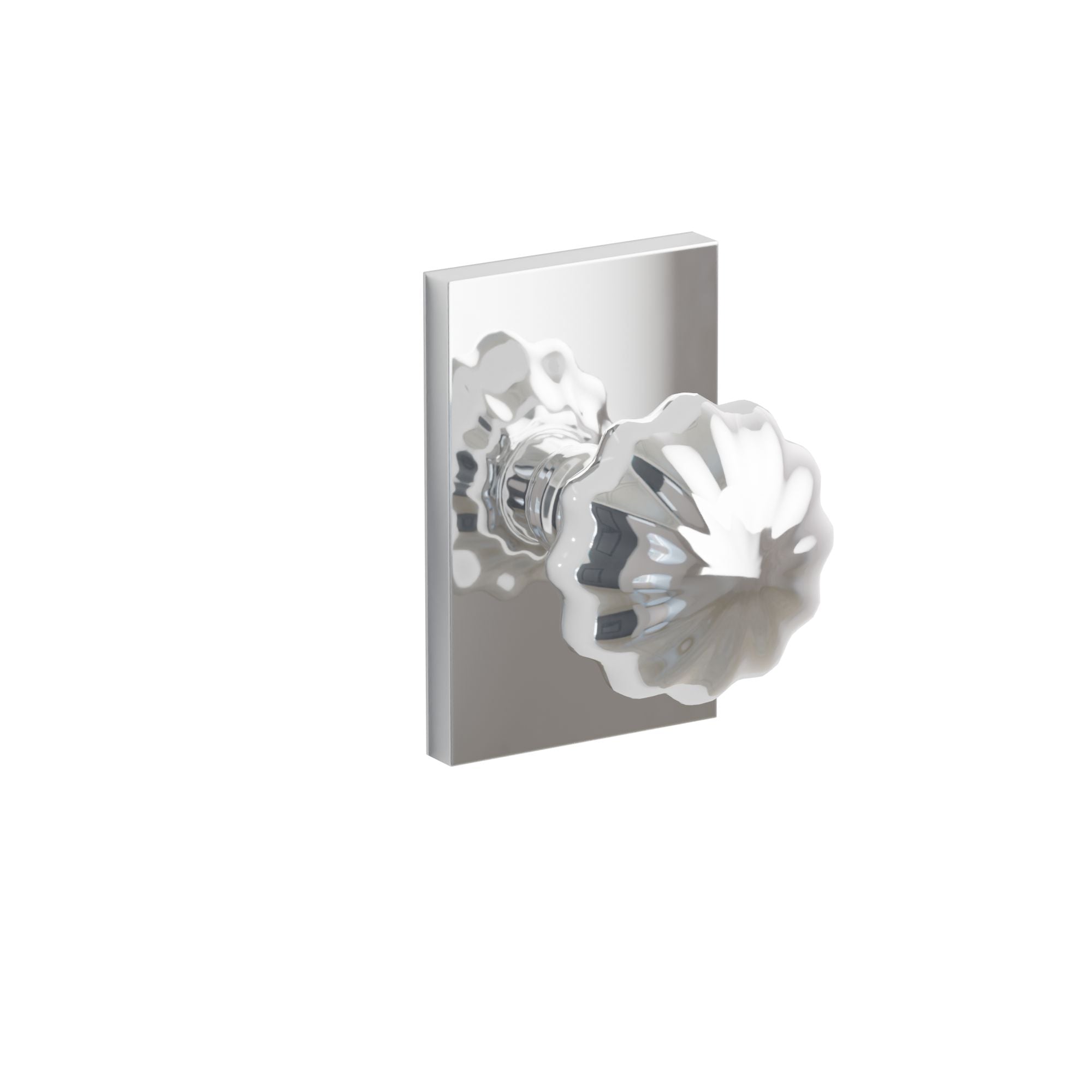 Emtek Melon Knob Set with Modern Rectangular Rosette
