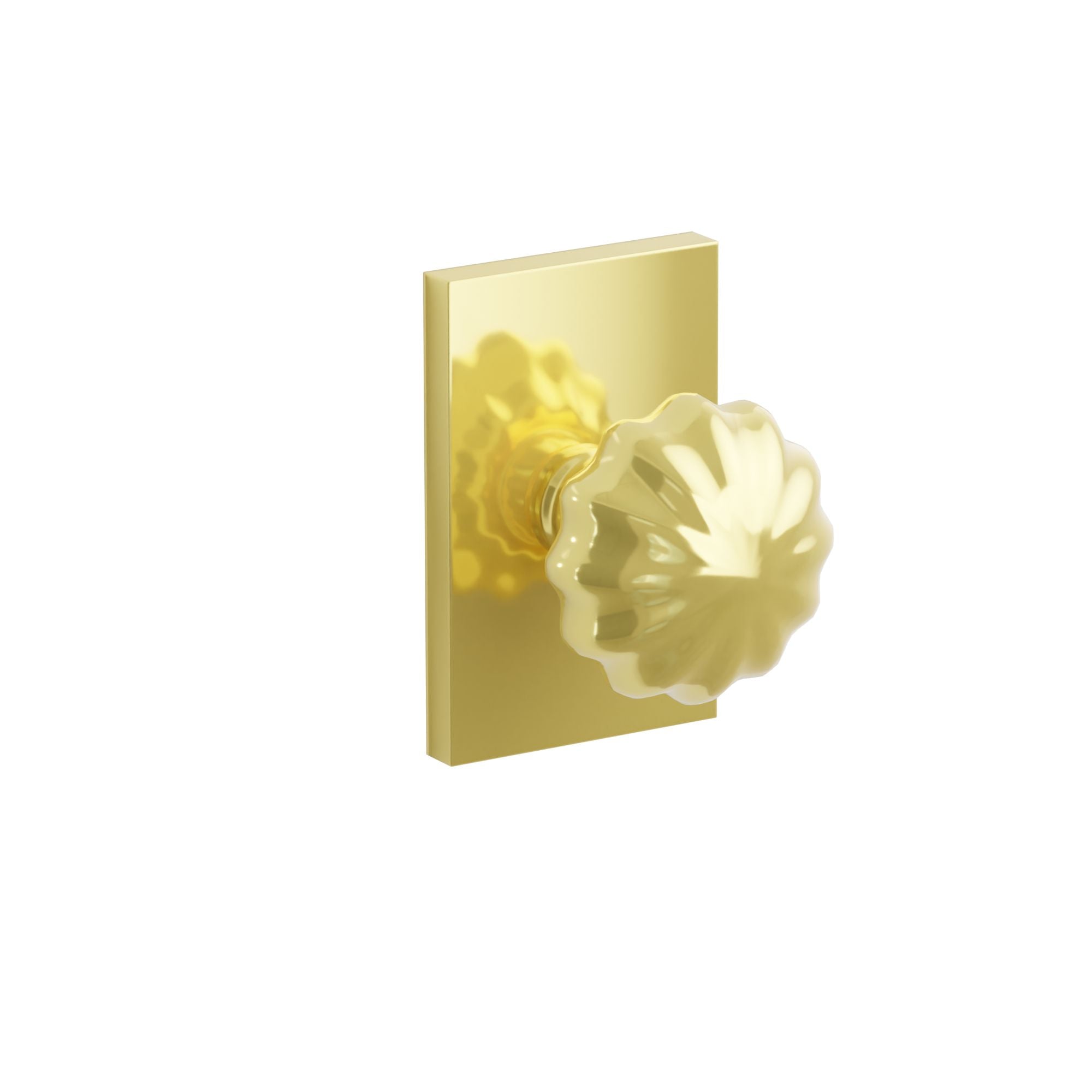 Emtek Concealed Fastener Melon Knob Set With Modern Rectangular Rosette