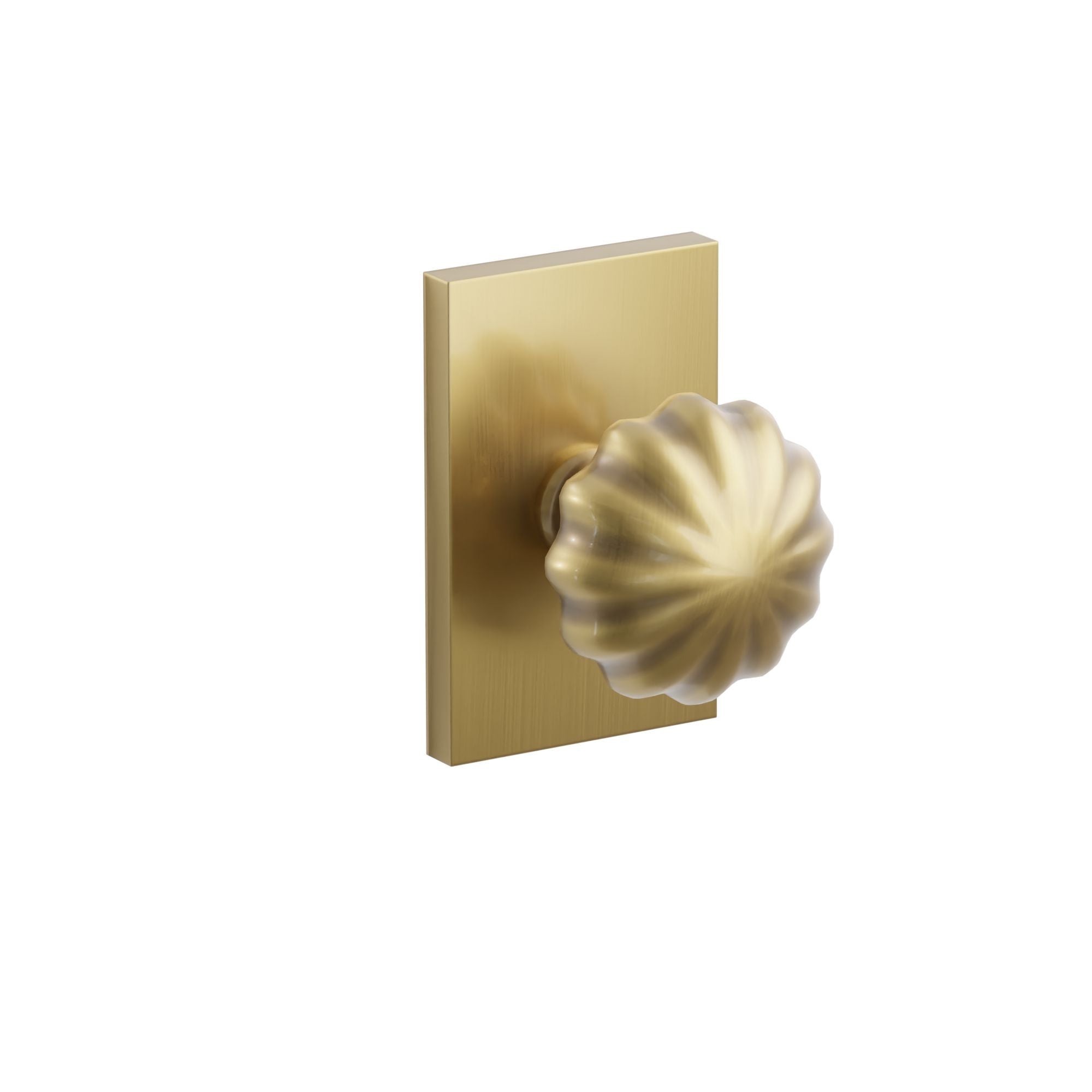 Emtek Melon Knob Set with Modern Rectangular Rosette
