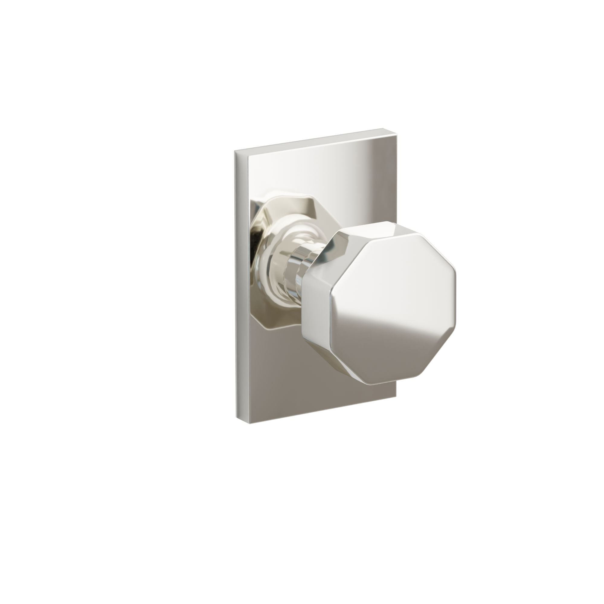 Emtek Octagon Knob Set with Modern Rectangular Rosette