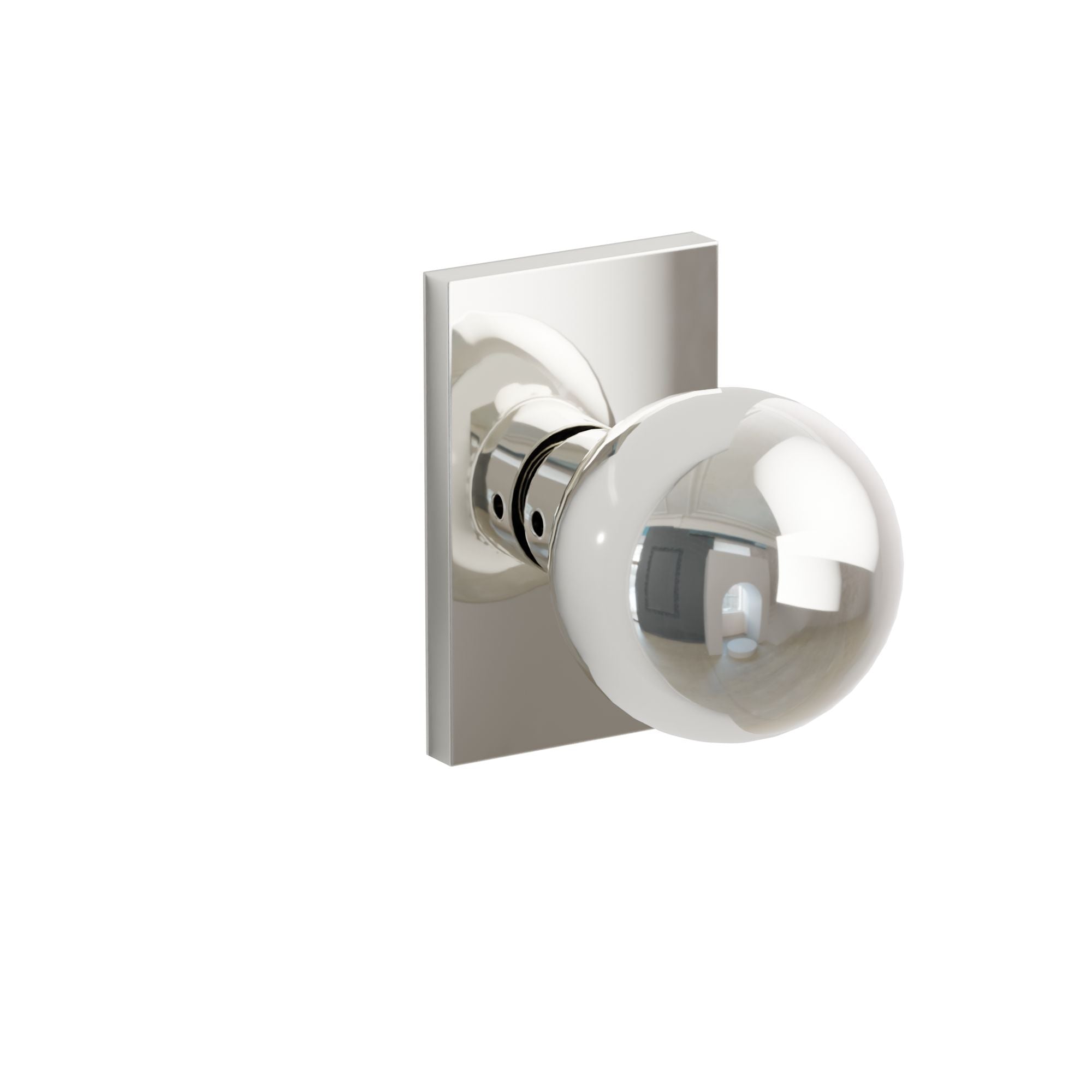 Emtek Concealed Fastener Orb Knob Set With Modern Rectangular Rosette