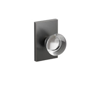 Emtek Providence Glass Knob Set with Modern Rectangular Rosette