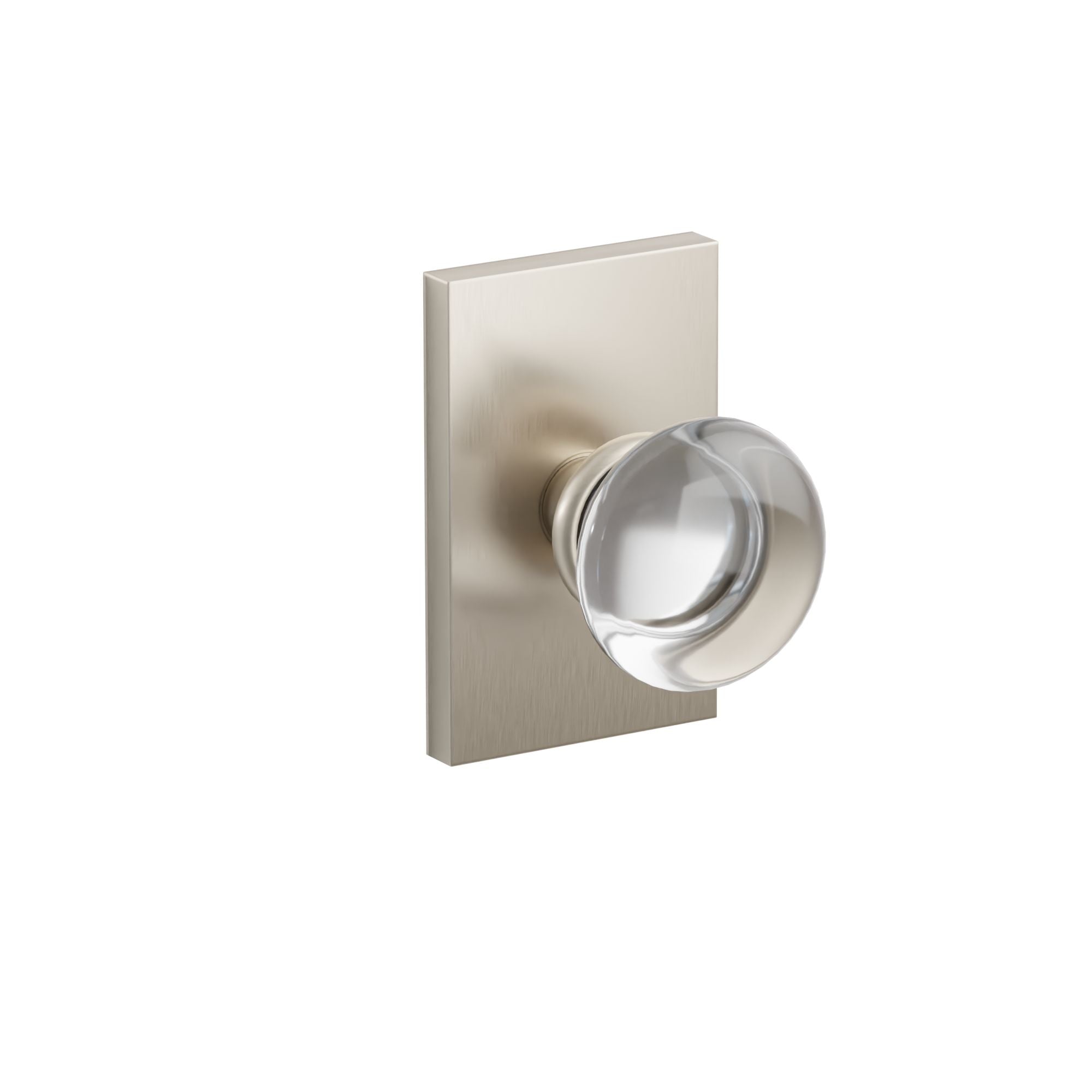 Emtek Concealed Fastener Providence Glass Knob Set With Modern Rectangular Rosette