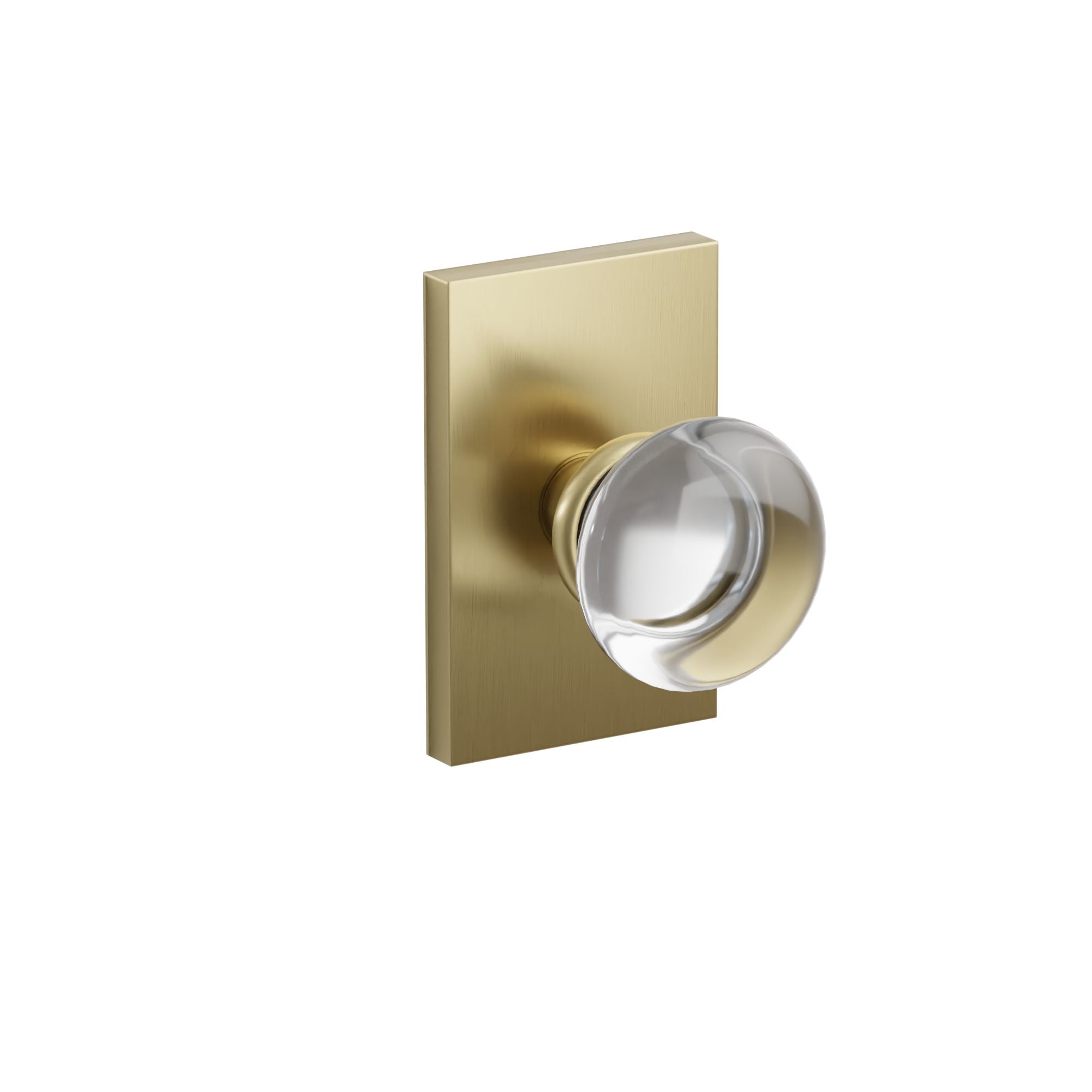 Emtek Concealed Fastener Providence Glass Knob Set With Modern Rectangular Rosette