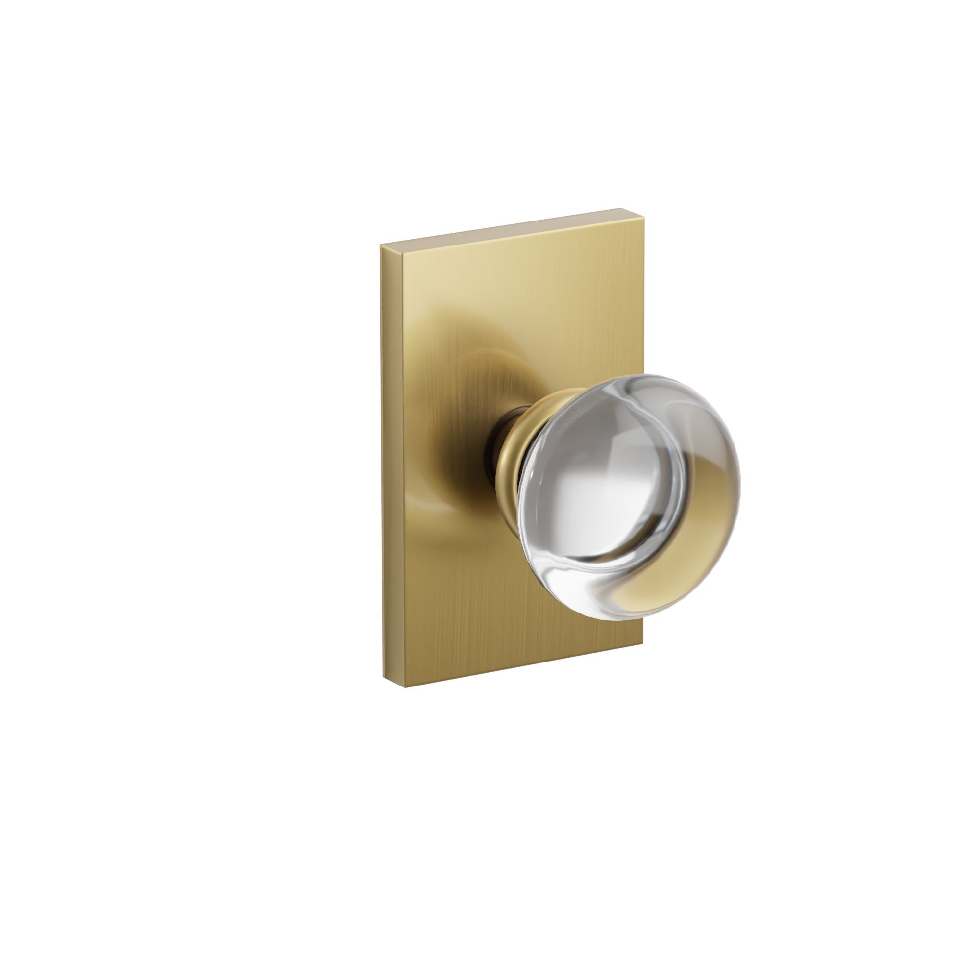 Emtek Providence Glass Knob Set with Modern Rectangular Rosette